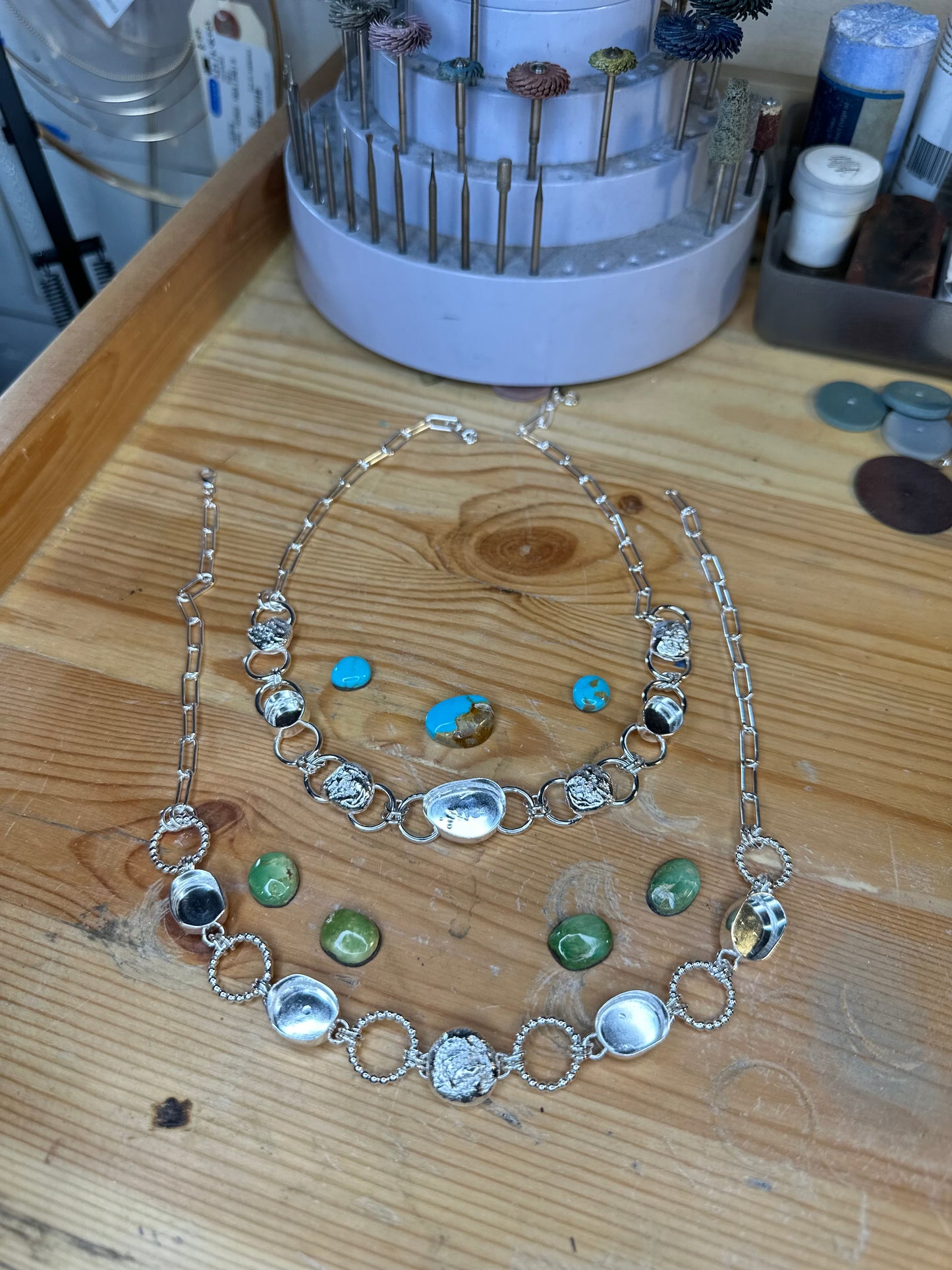 The Stone Choker - Emerald Valley turquoise - Sterling Silver .925
