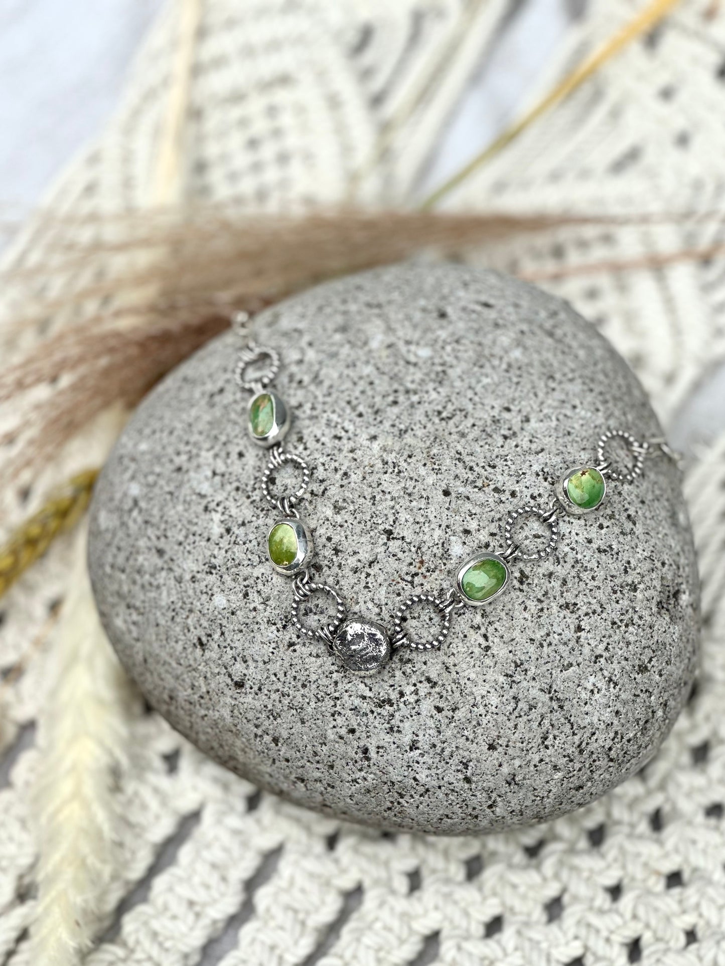 The Stone Choker - Emerald Valley turquoise - Sterling Silver .925