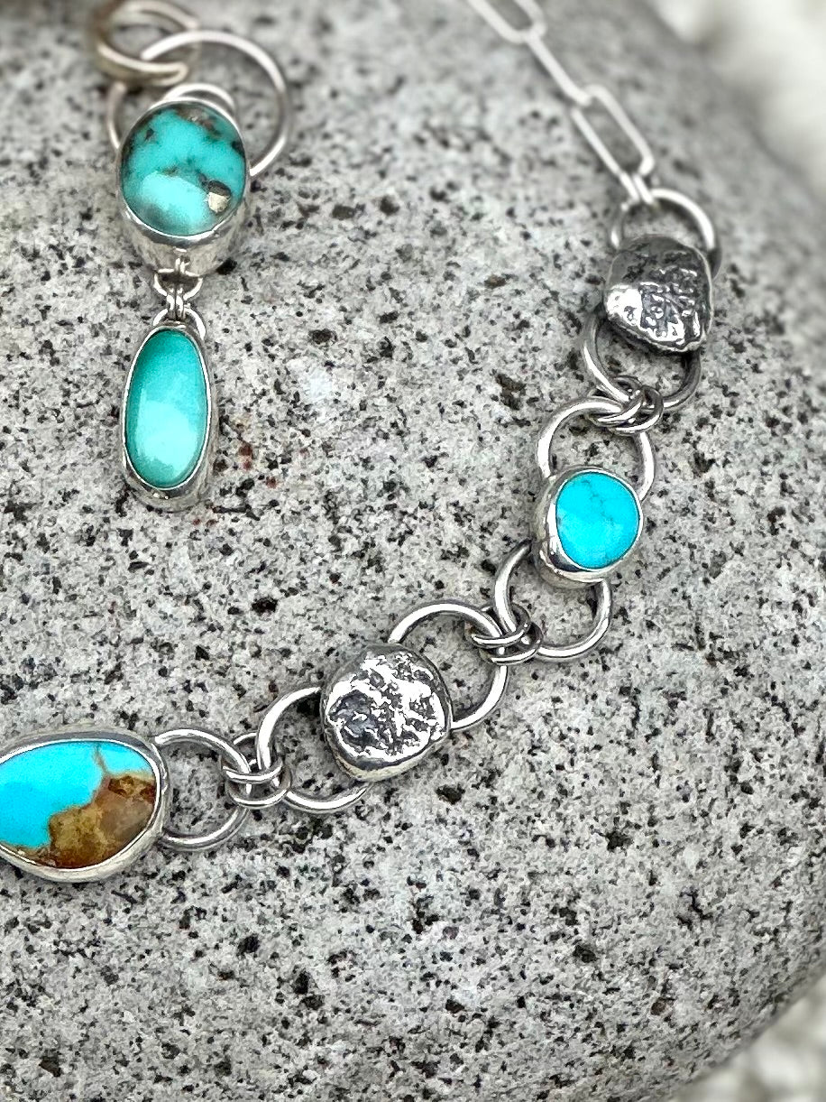 The Stone Choker - Royston turquoise - Sterling Silver .925
