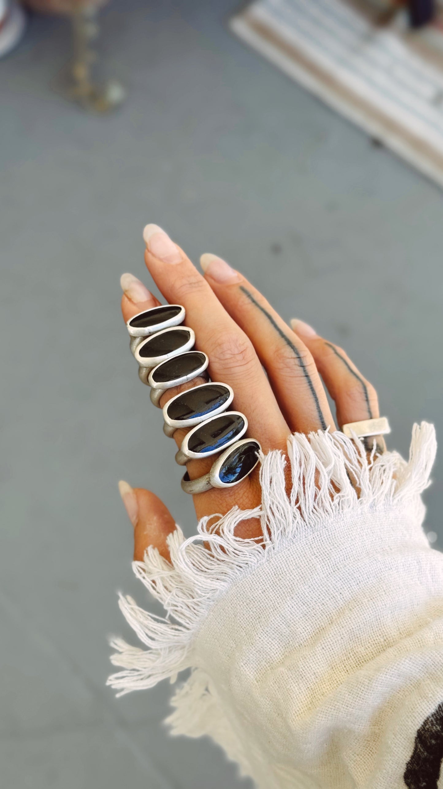 Layla Ring - Black Tourmaline - various sizes