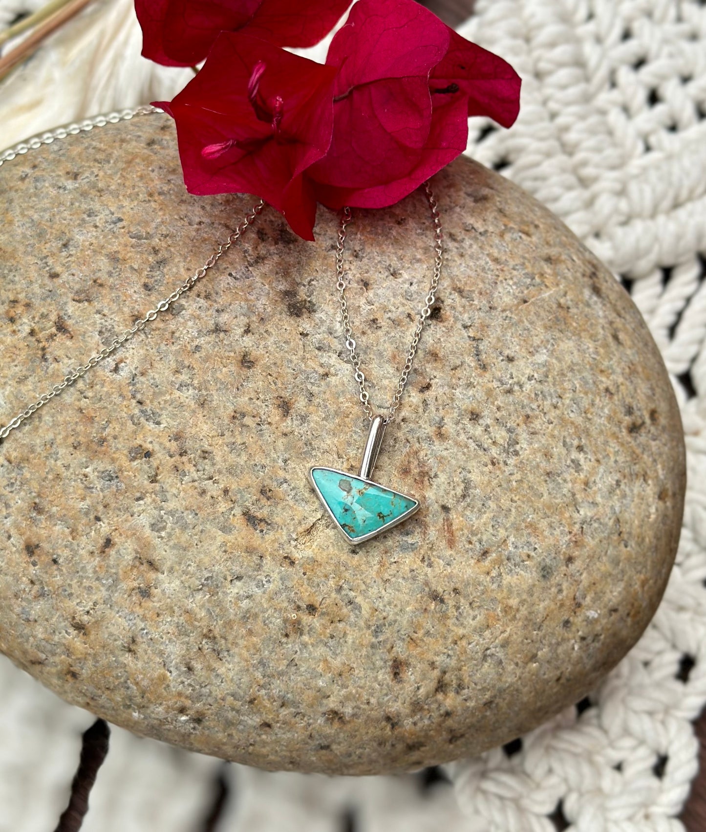 Everyday Stacker Necklace - Campitos Turquoise - Sterling Silver .925