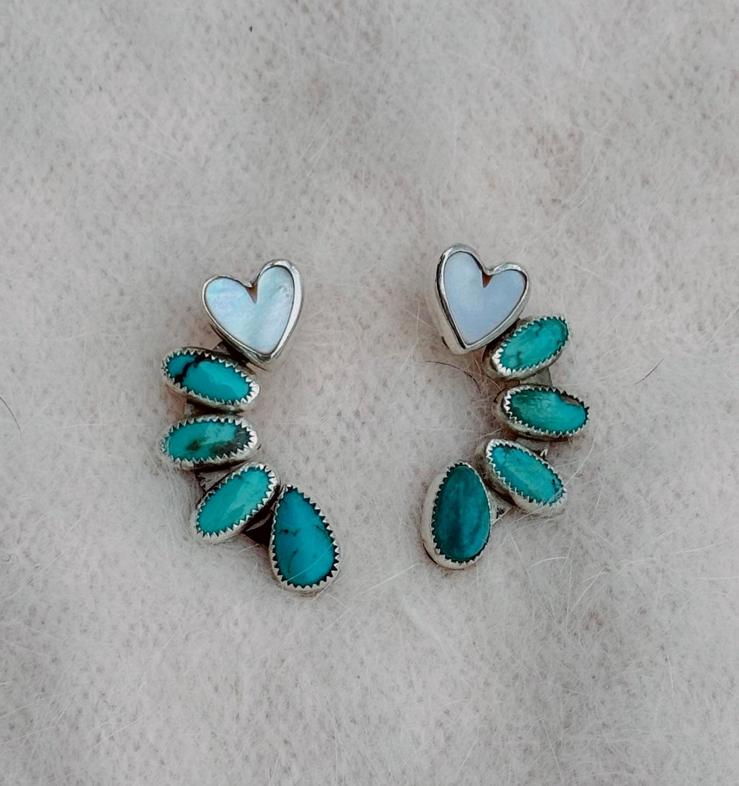 Angel Earrings - Turquoise & Mother of Pearl