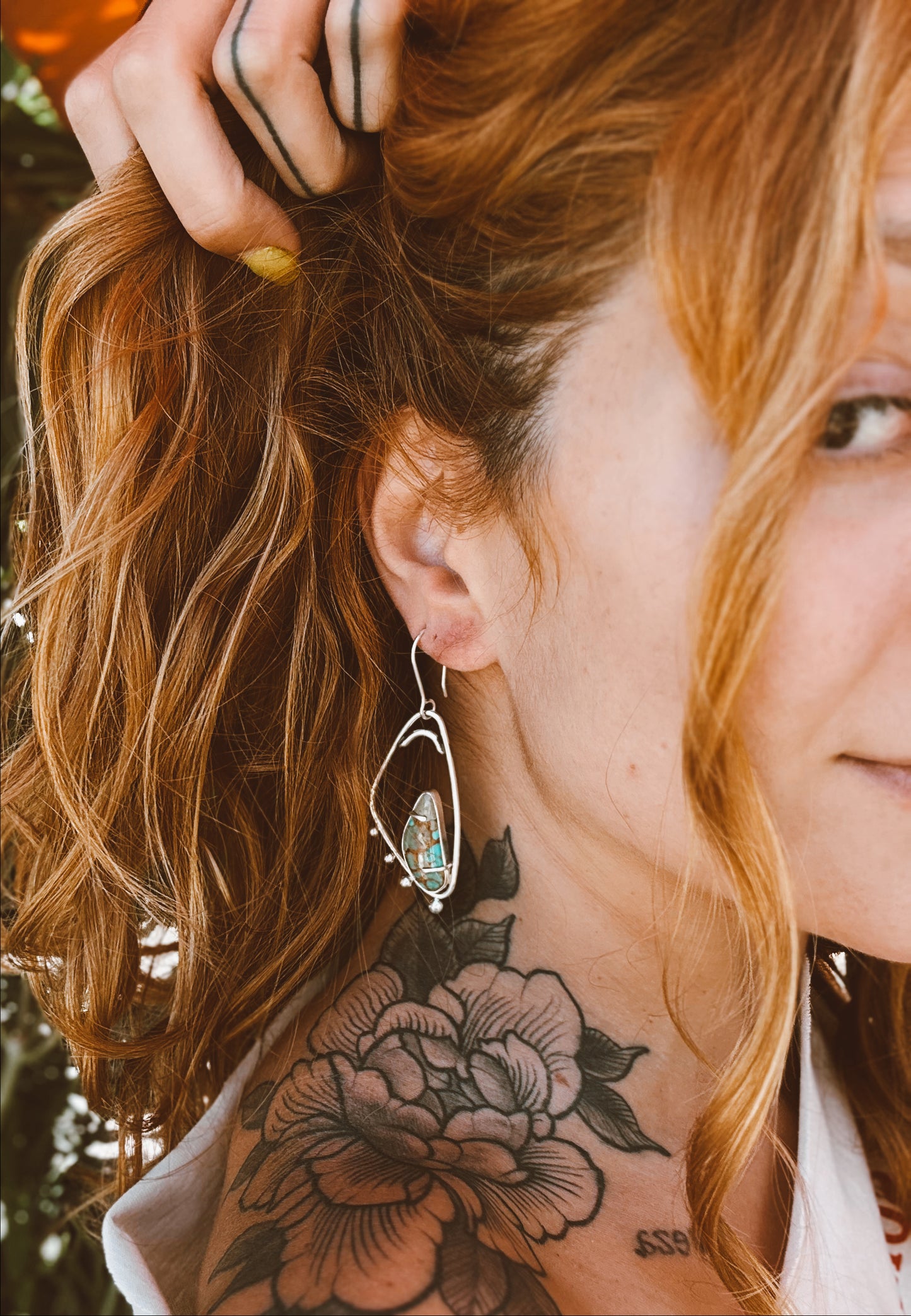 Lisa Earrings - Campitos Ice Turquoise - Sterling Silver .925