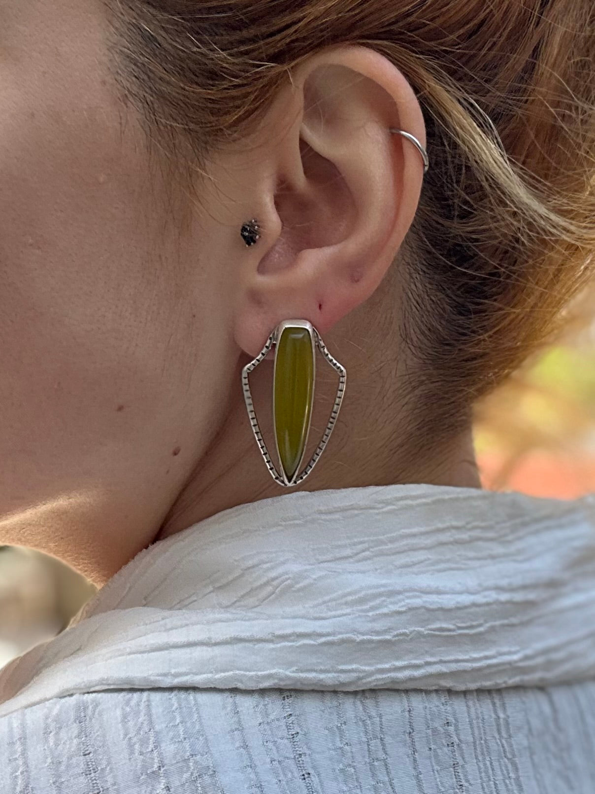 Allison Earrings - Vesuvianite - Sterling Silver