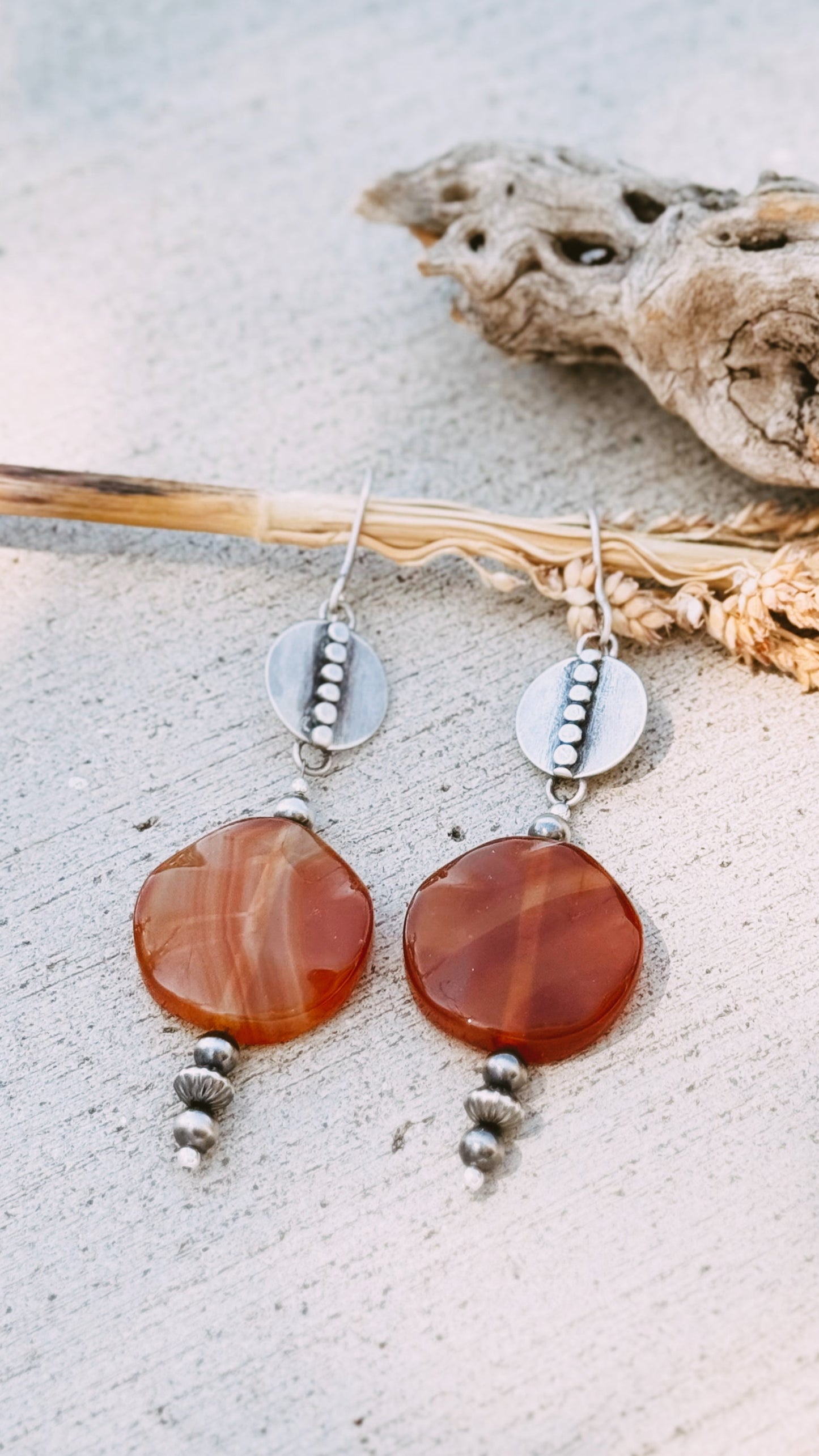 Angela Earrings - Carnelian