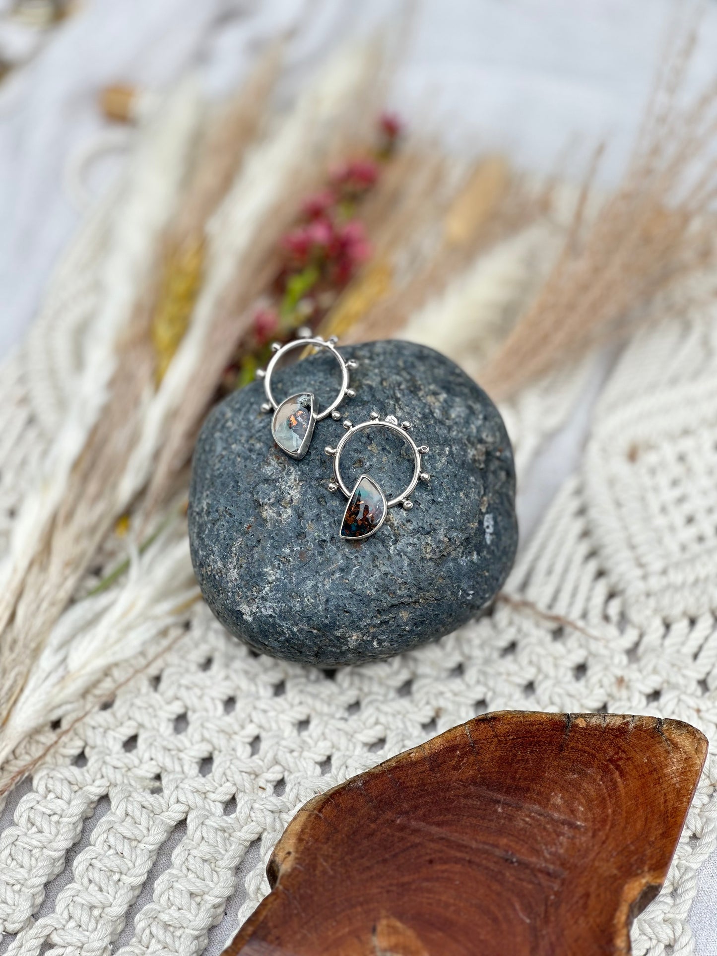 Confetti Chrysocolla Earrings - Sterling Silver .925