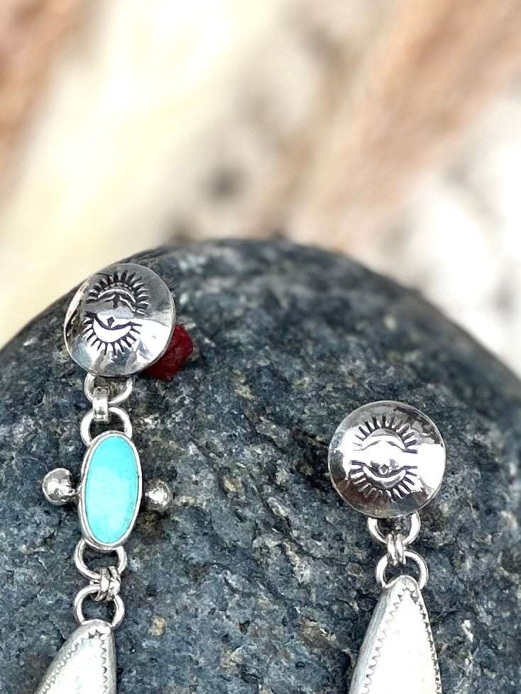 Dangle Drop Studs - Sterling Silver .925