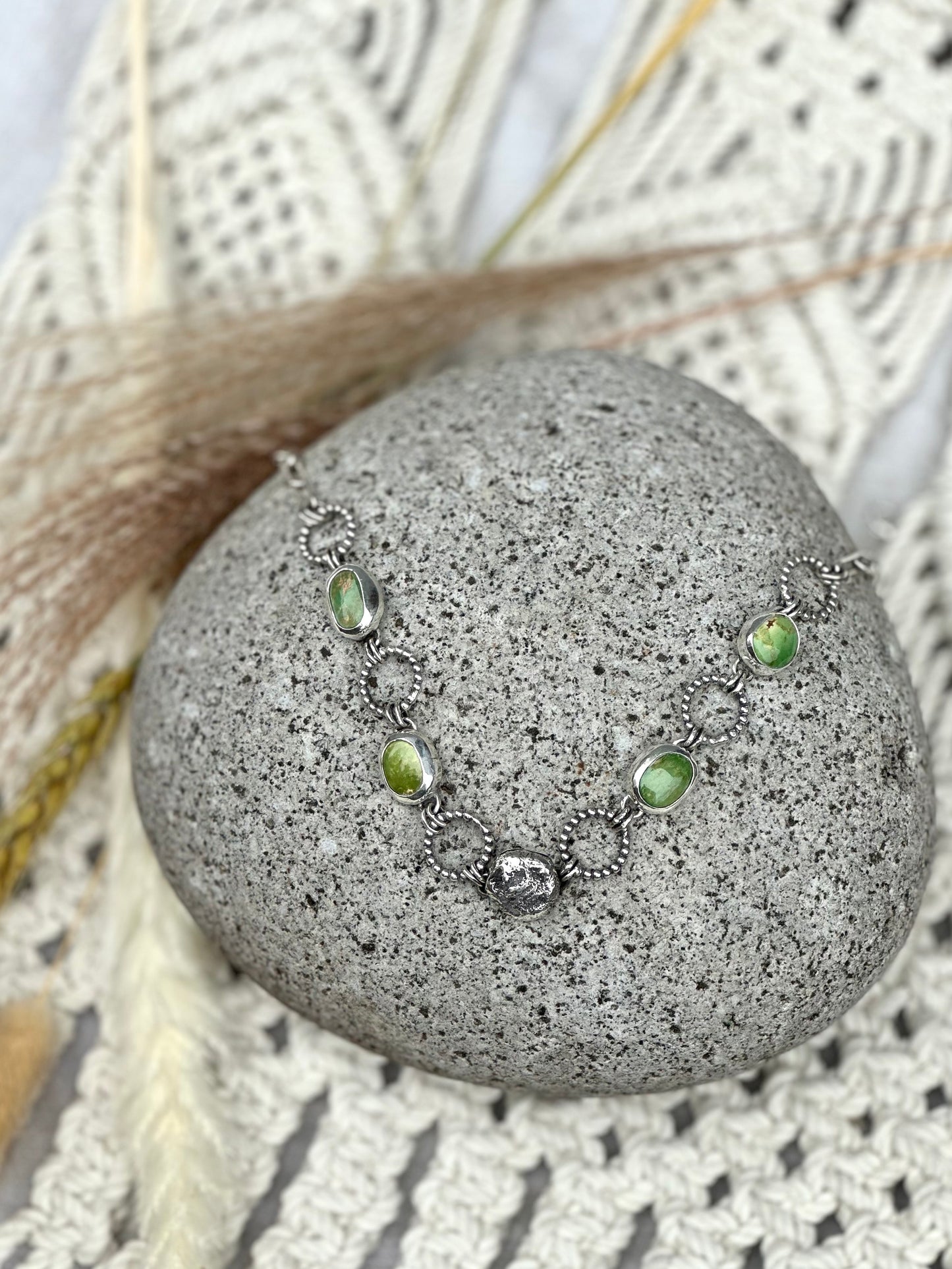 The Stone Choker - Emerald Valley turquoise - Sterling Silver .925