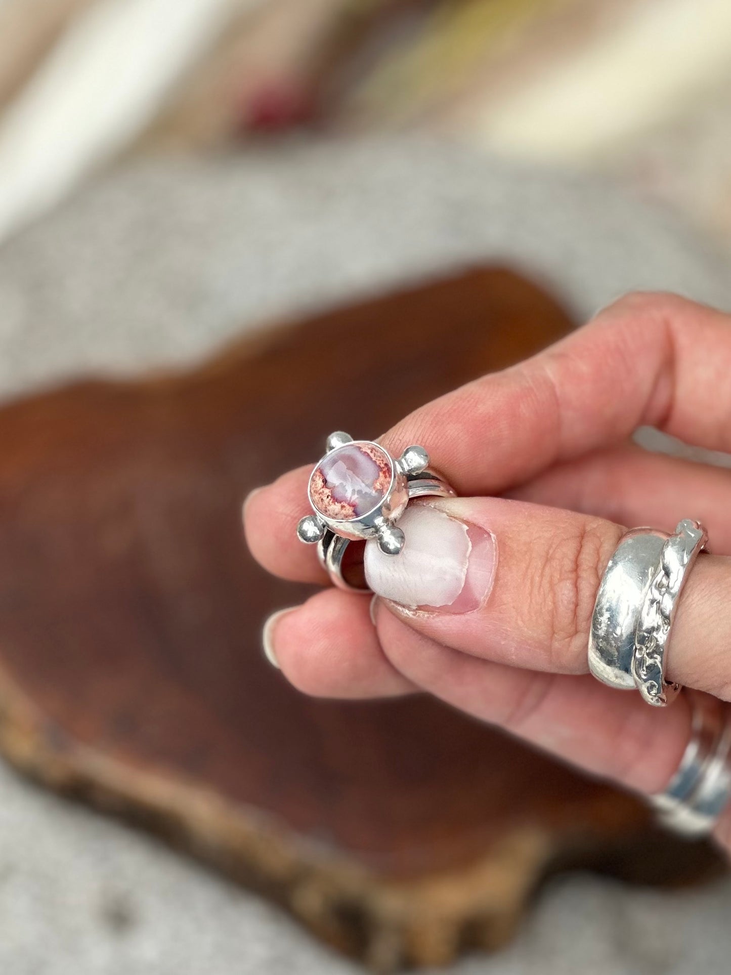 Cantera Opal Ring - Sterling Silver .925 SIZE 8