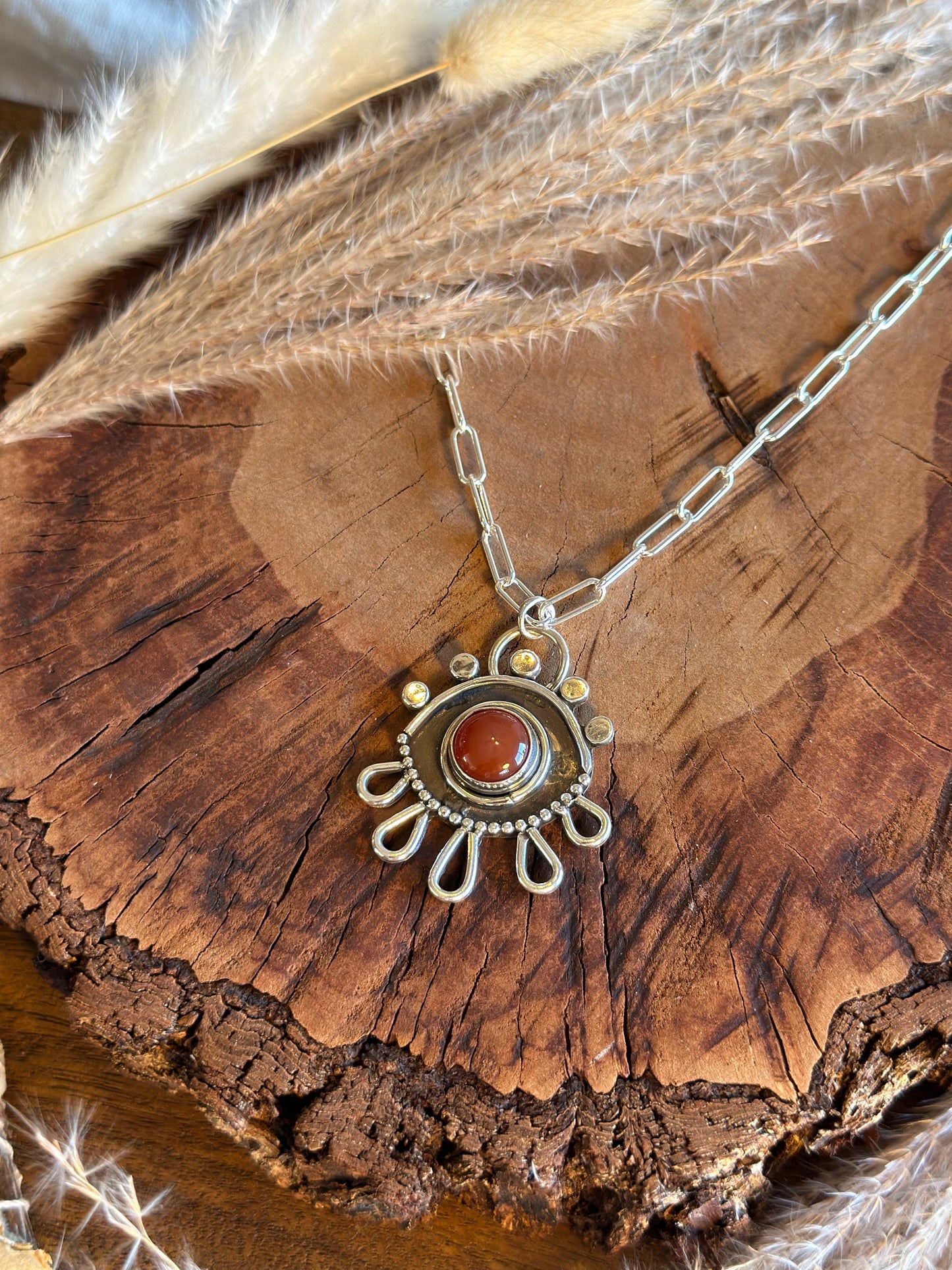 Mystic Eye Red Onyx Necklace
