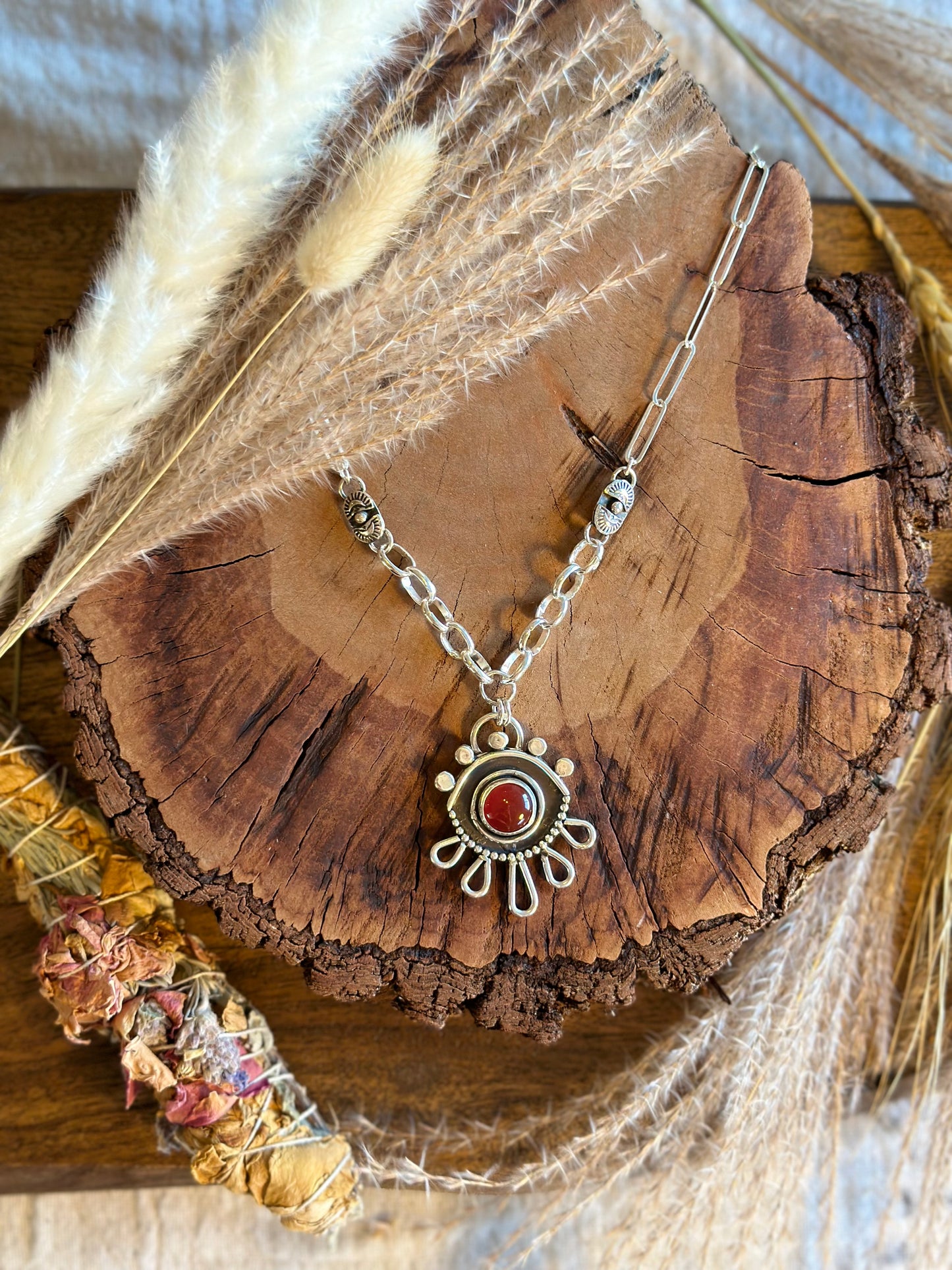 Mystic Eye Red Onyx Necklace