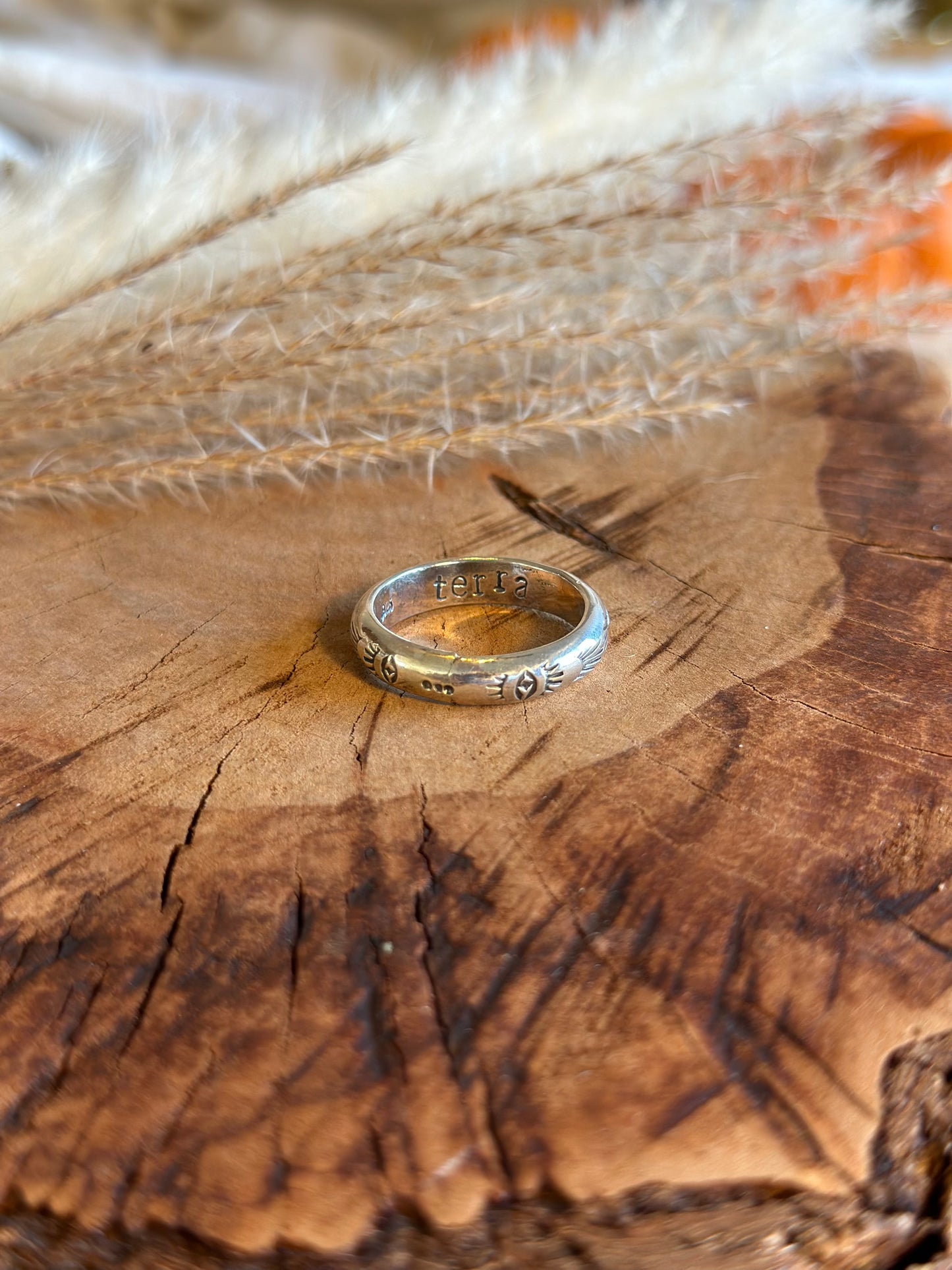 Hand Stamped Stacking Band - Sterling Silver