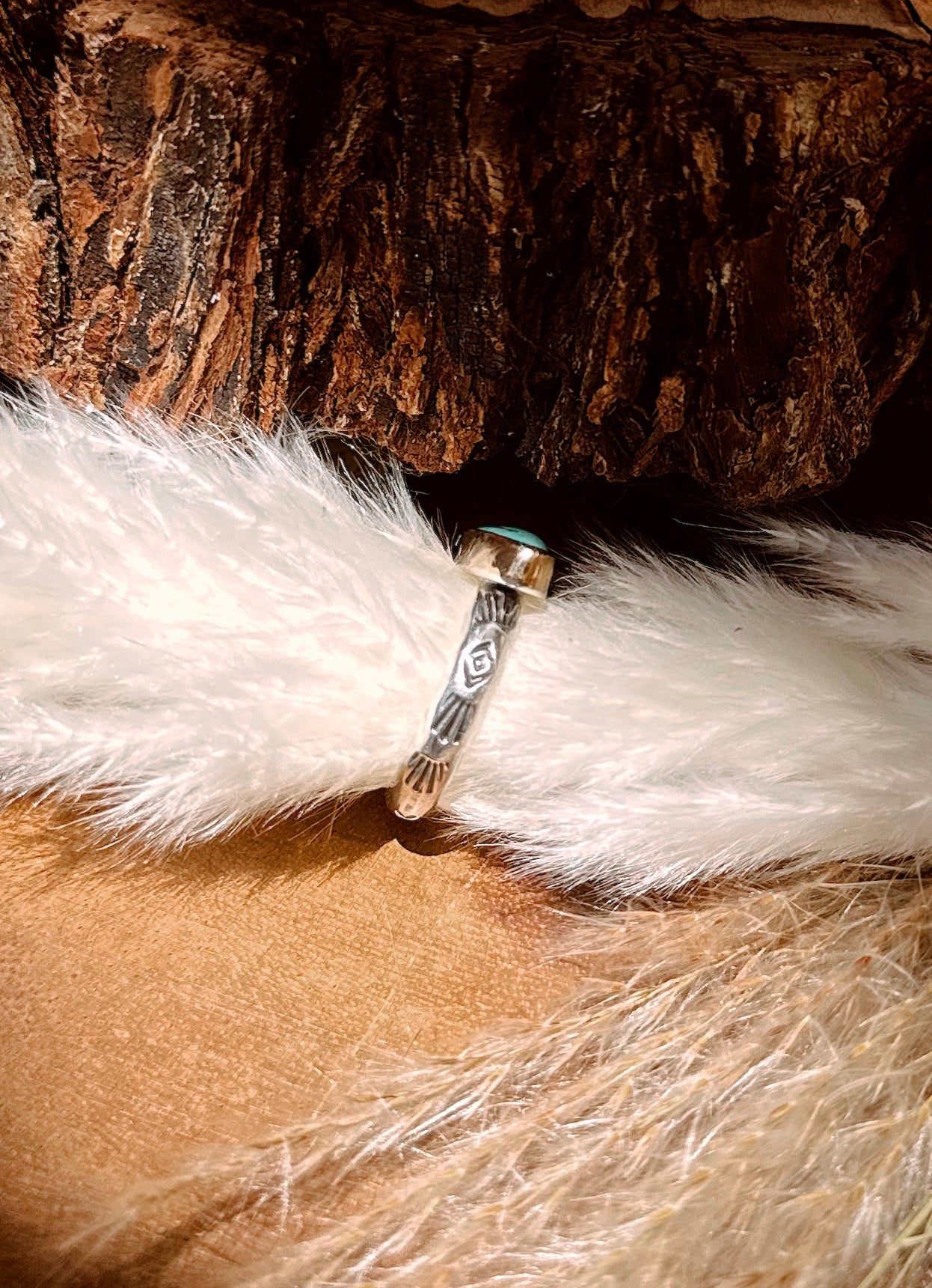 Kingman Turquoise Sterling Silver & 14k Gold Filled Ring SIZE 8