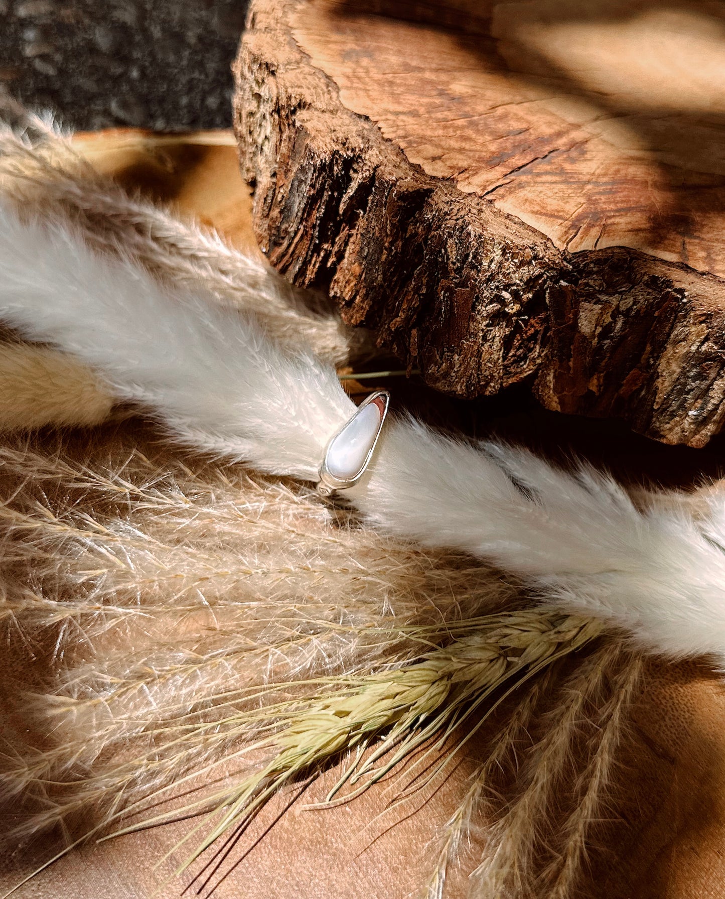 Mexican Fire Opal Sterling Silver Hand Stamped Ring SIZE 7