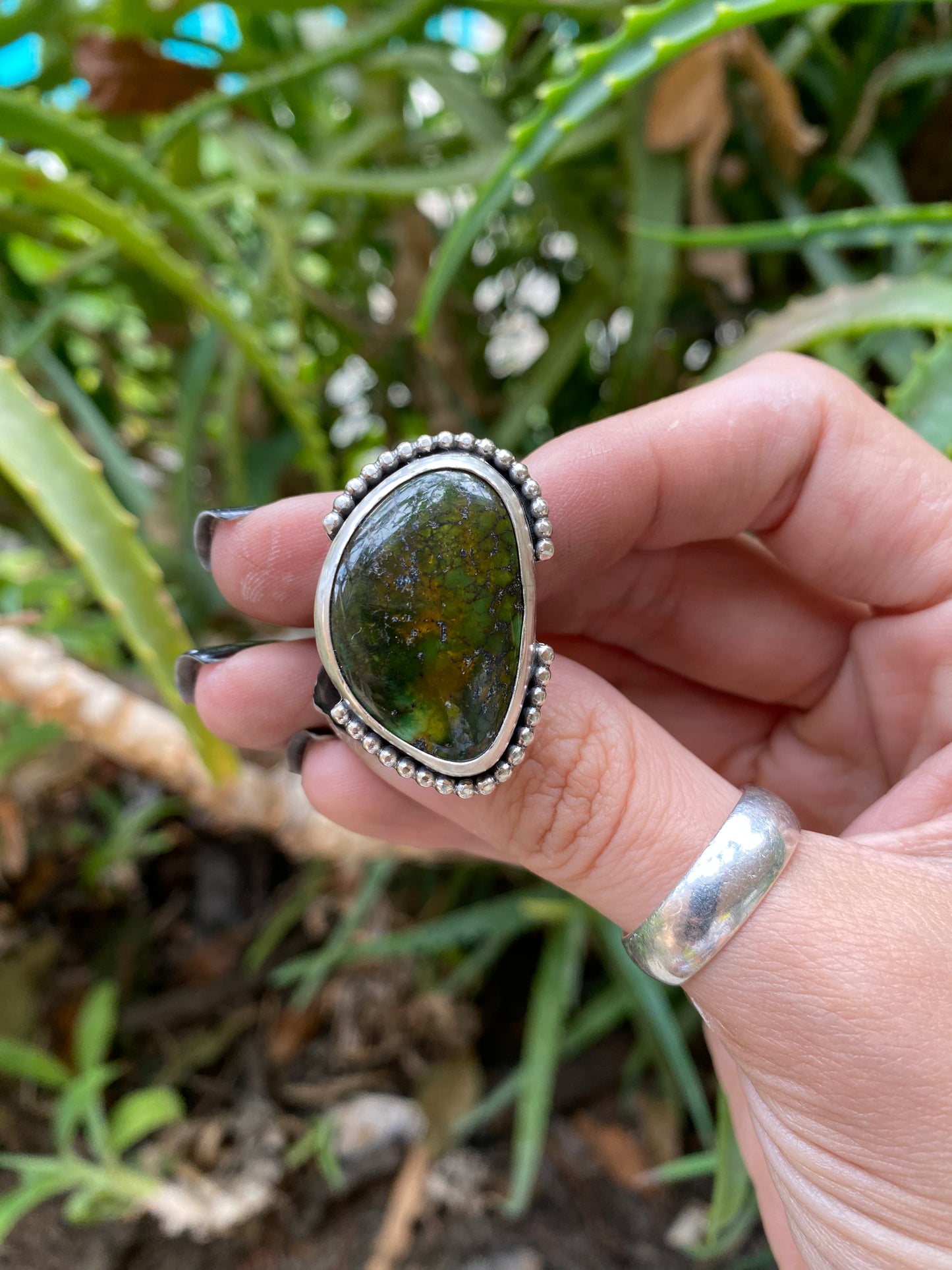 Deep Lake Ring - Hubei Turquoise, Sterling Silver .925 SIZE 8