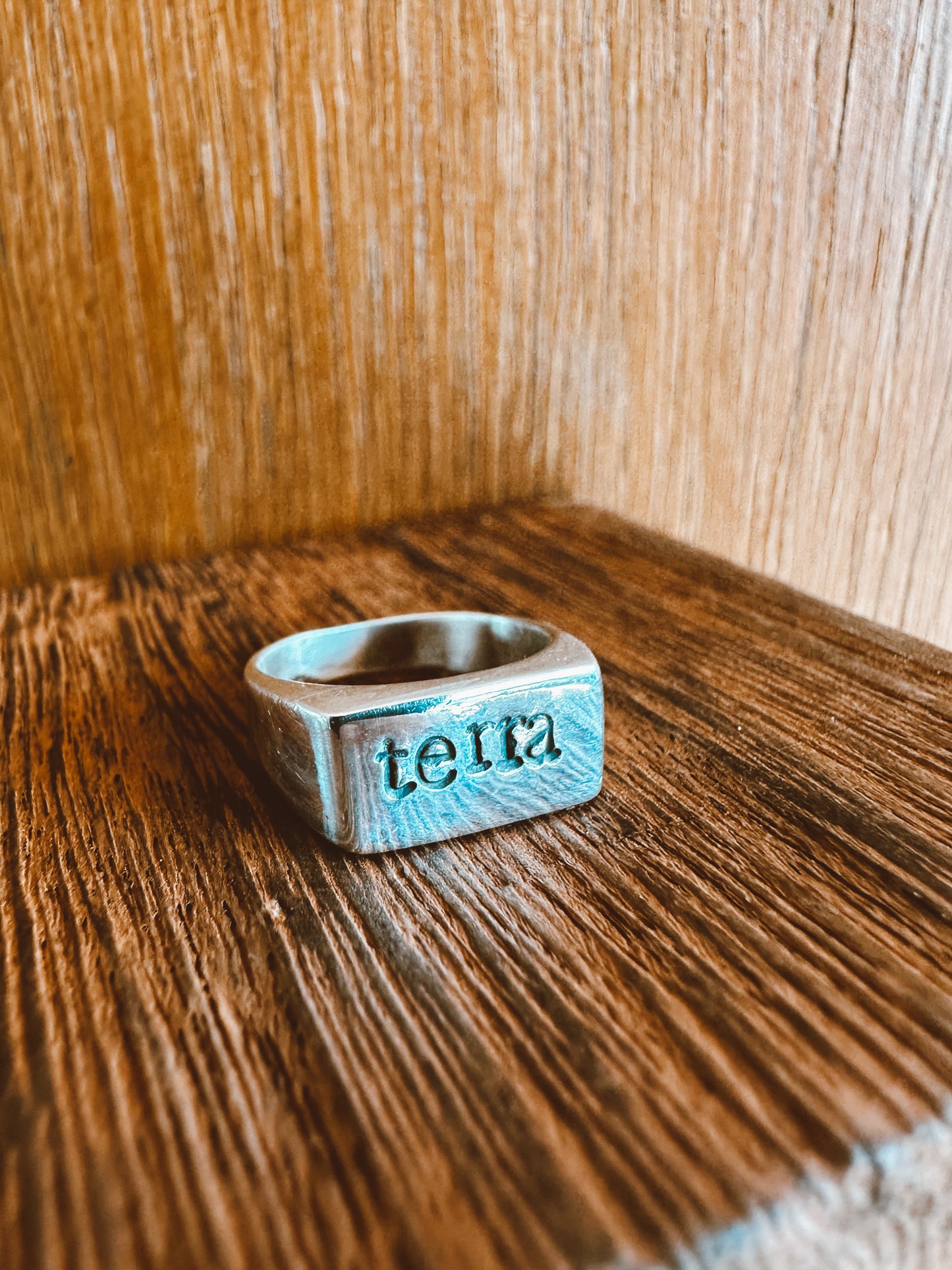 Goddess of the Earth - Terra Pinky Ring - Solid Sterling Silver 925