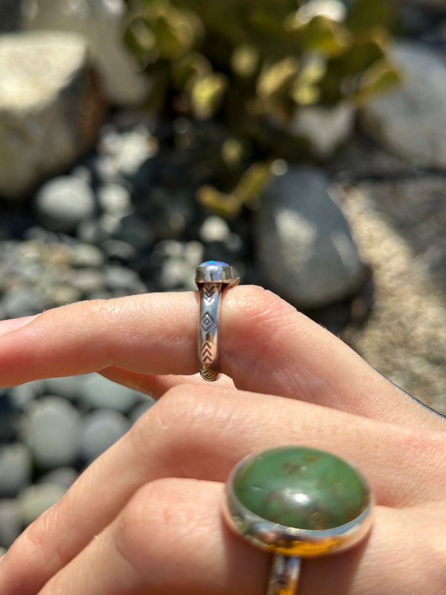 Australian Opal Chunky Ring .925