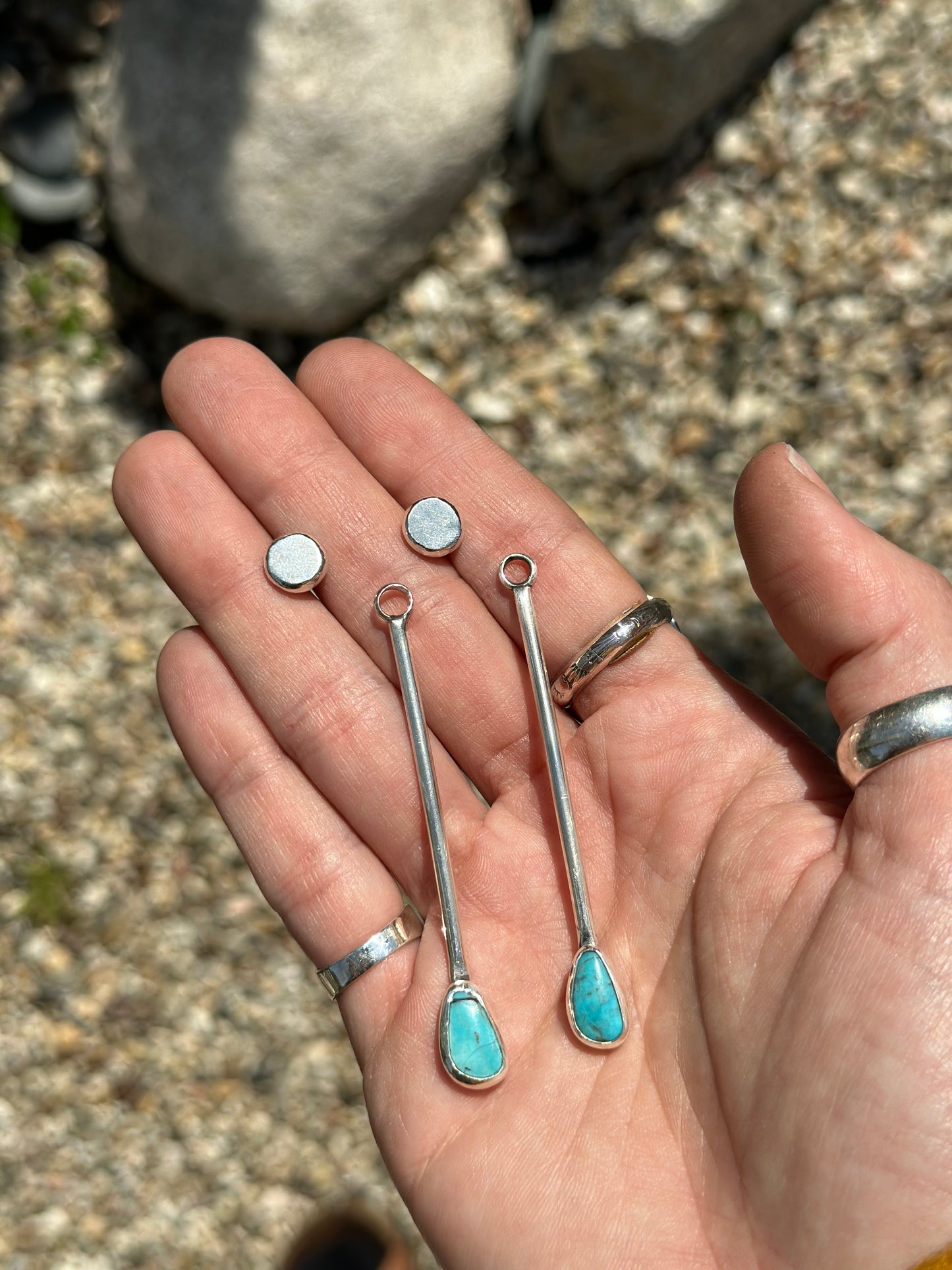 Kingman Turquoise Drop & Dangle Bar Earrings