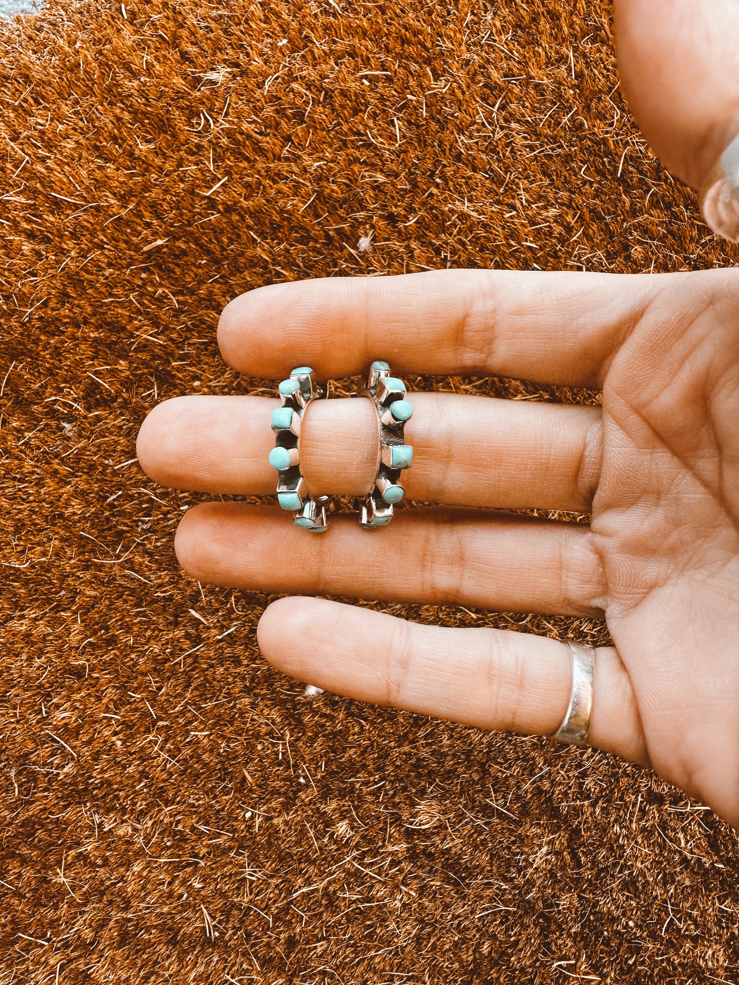 Turquoise hoops - Sterling Silver .925