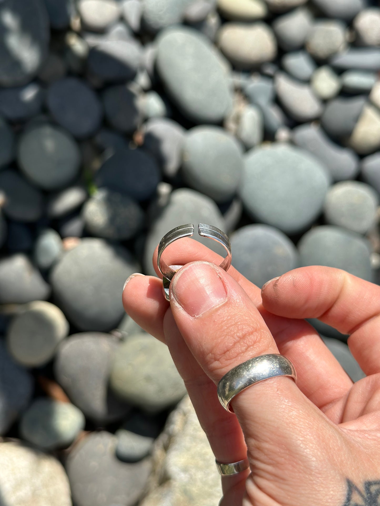 Let's Ride! Wild Horse Double Band Adjustable Ring .925