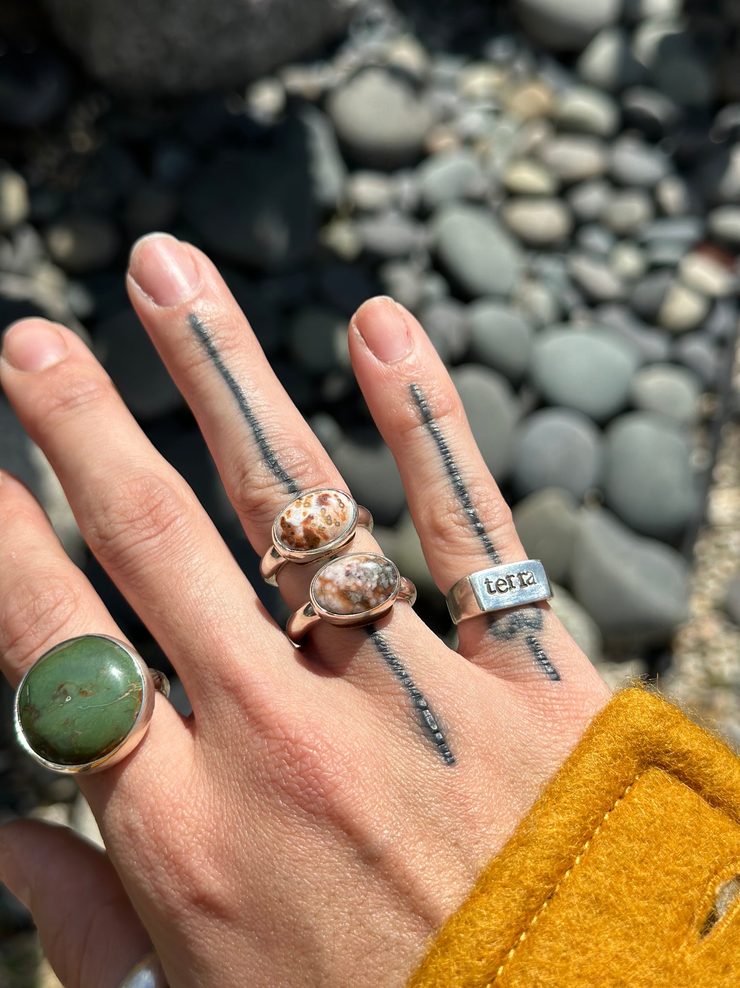Ocean Jasper Chunky Ring .925