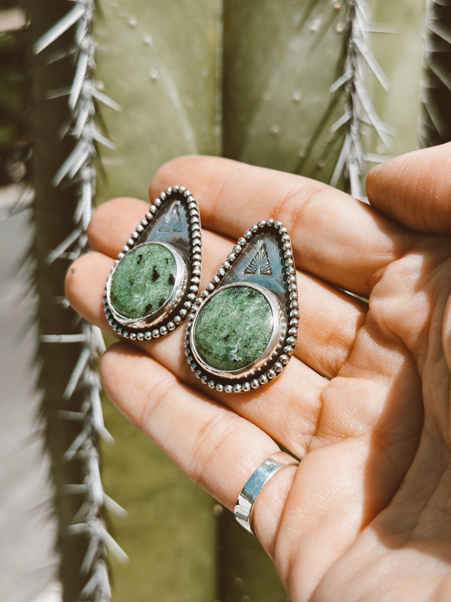 Zoisite Teardrop Earrings .925 Studs