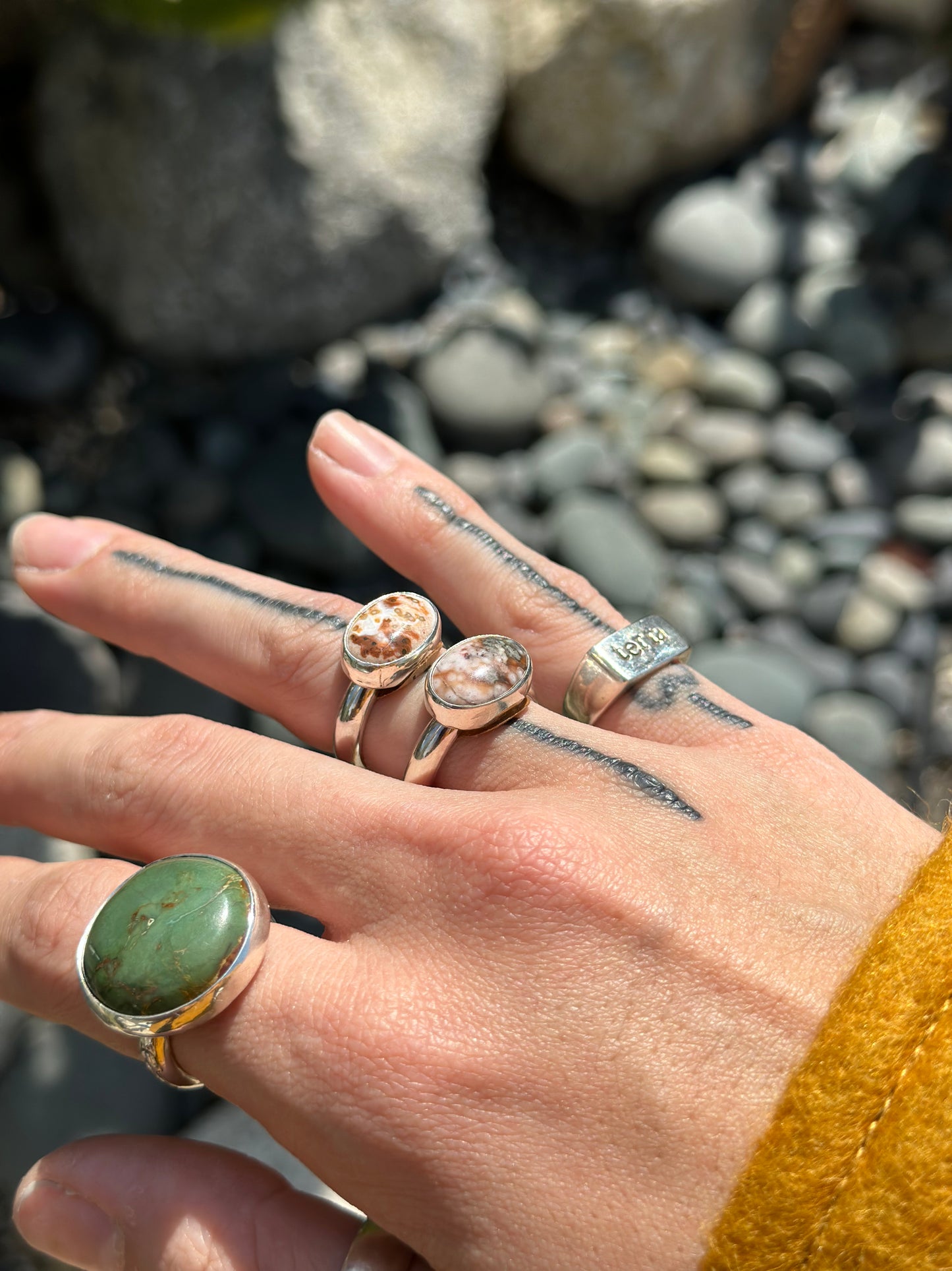 Ocean Jasper Chunky Ring .925