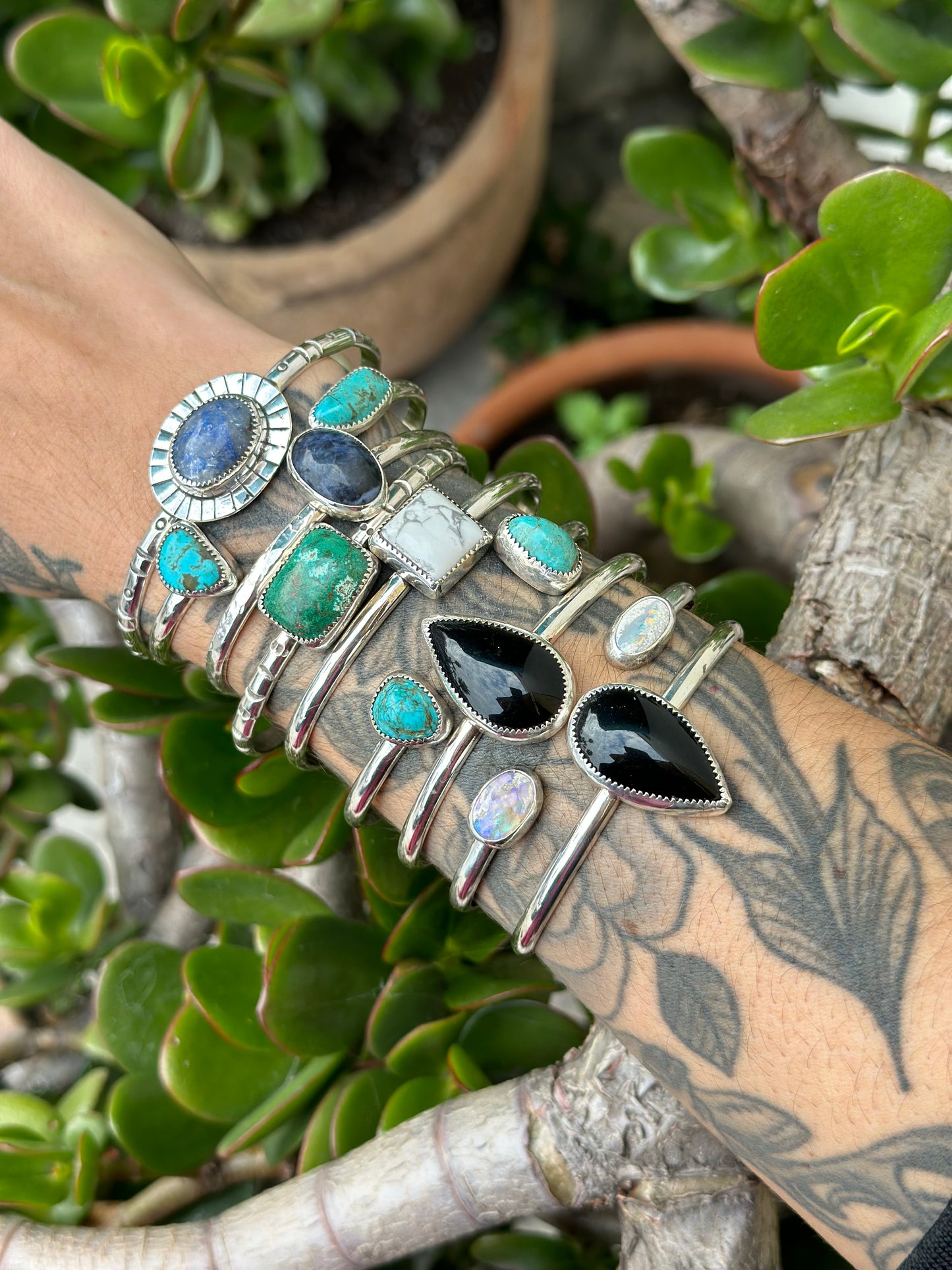 Australian Opal Open Shank Cuff .925