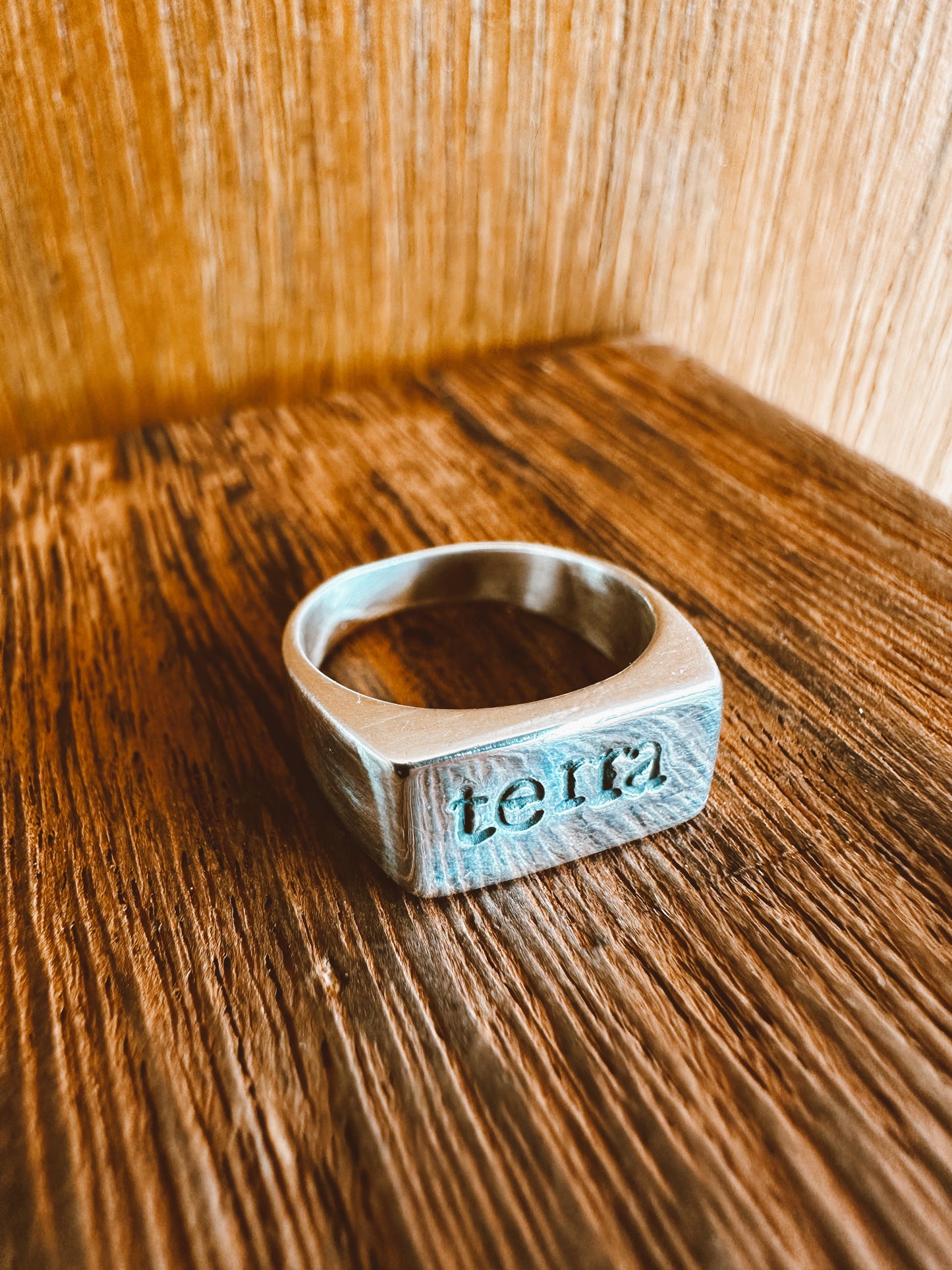 Goddess of the Earth - Terra Pinky Ring - Solid Sterling Silver 925