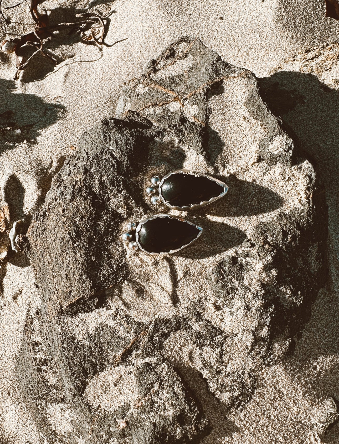 Black Obsidian "Três Marias" Earrings - .925 Sterling Silver