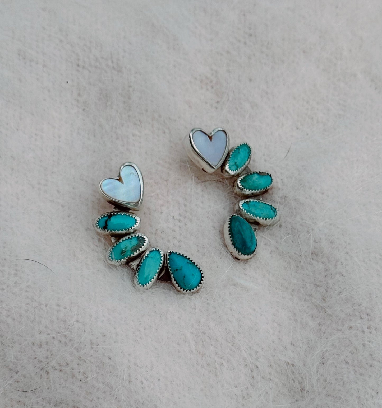 Angel Earrings - Turquoise & Mother of Pearl