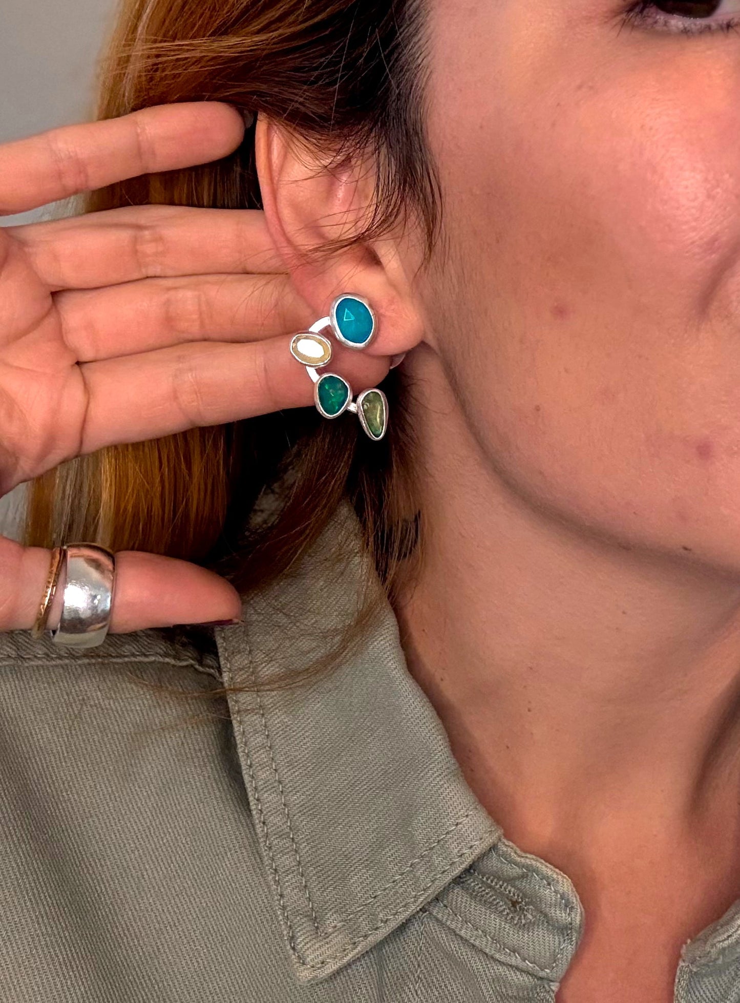Aghata Earrings - Ethiopian Opals