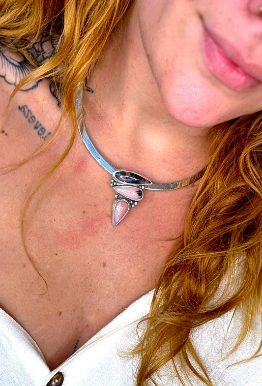 Anastacia Neck Cuff - Pink Opal