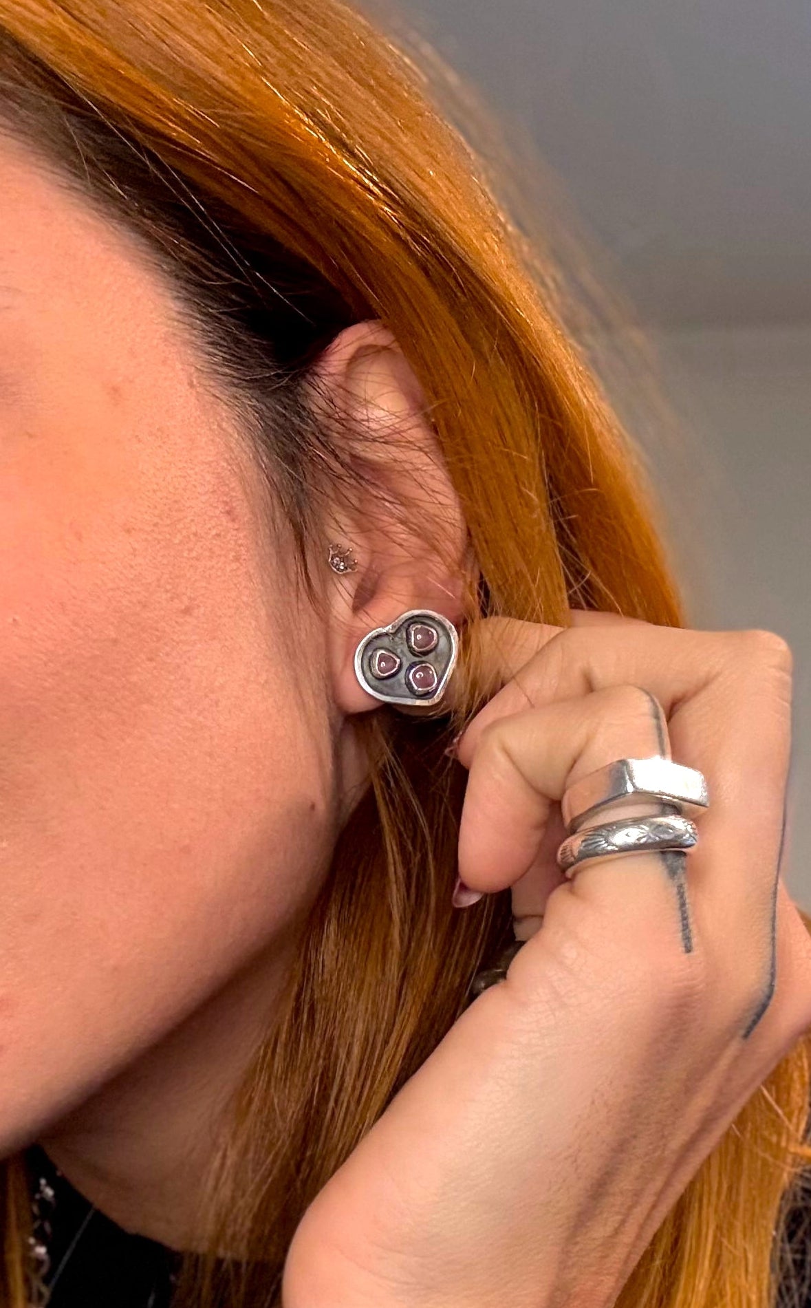 Amora Studs - Kingman Turquoise/Rhodochrosite