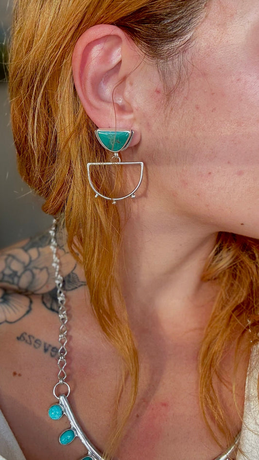 Meia Lua Earrings - Elisa Turquoise
