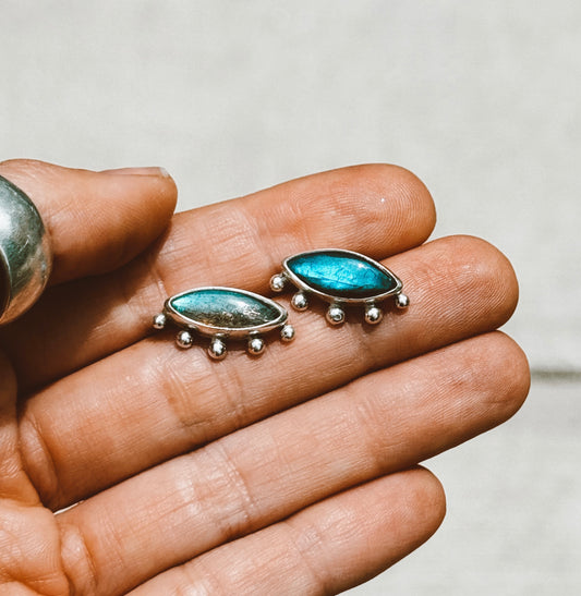 Pretty Lil Baby Studs - Labradorite