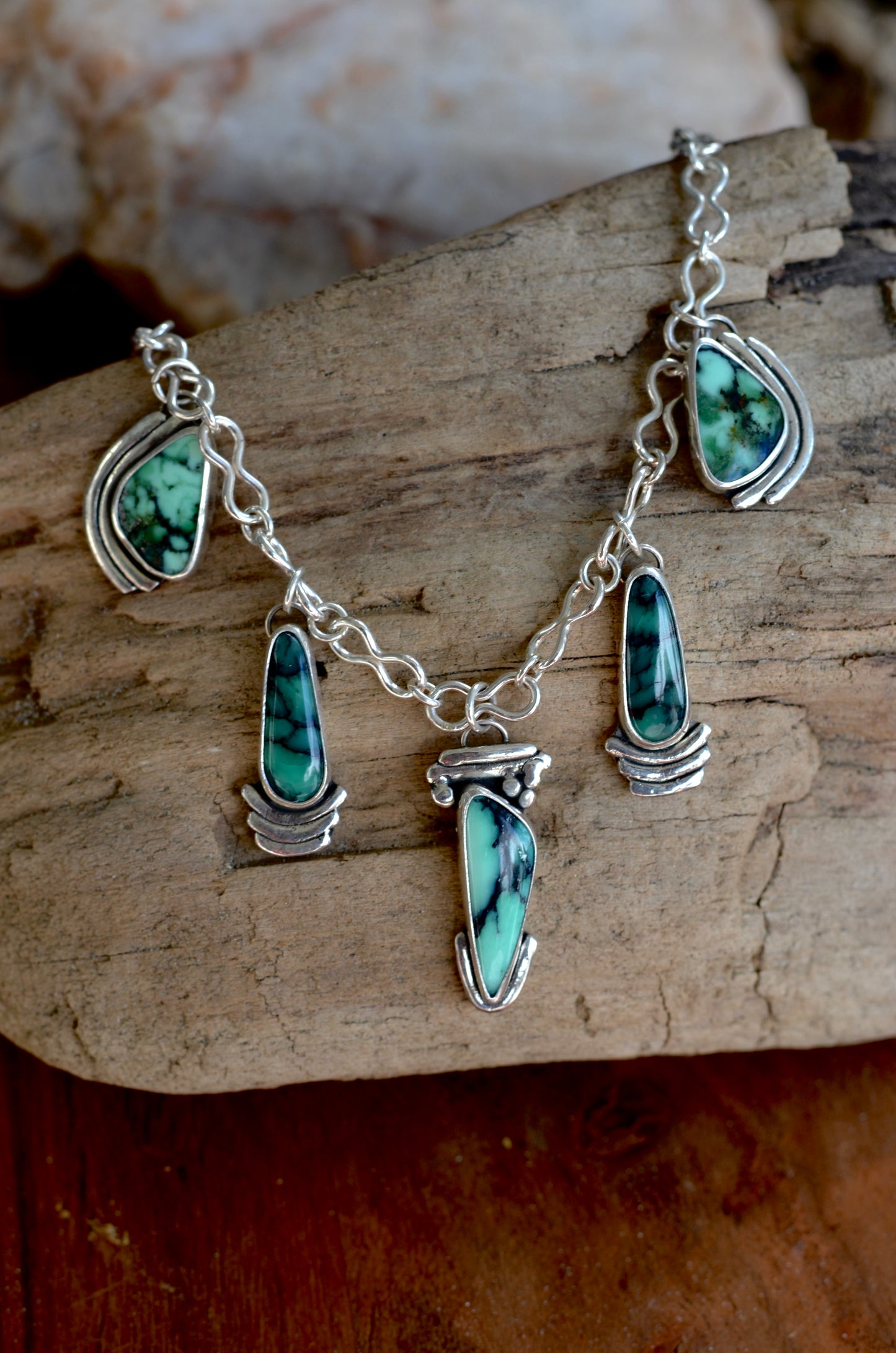 Helen - Charm Necklace - Angel Wing Variscite