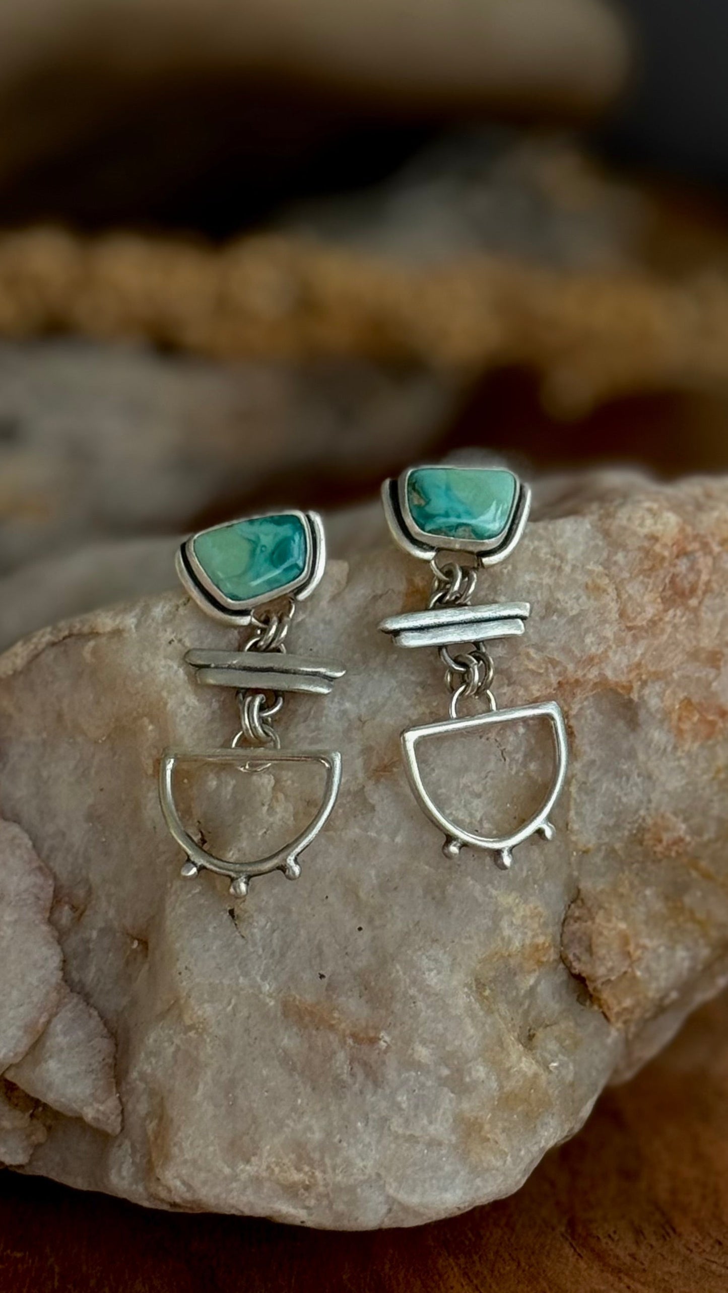 Meia Lua Earrings - Campitos Turquoise