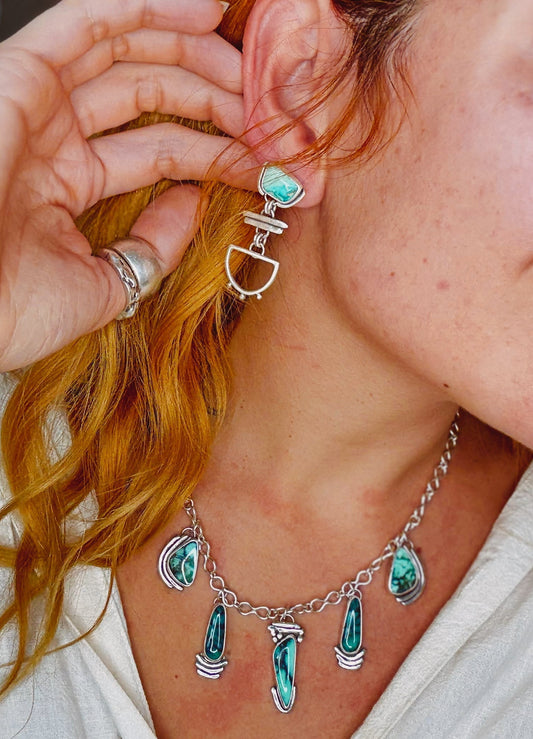 Meia Lua Earrings - Campitos Turquoise