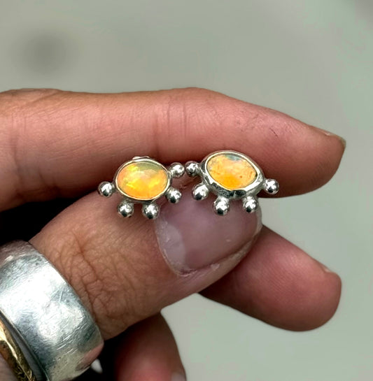 Pretty Lil Baby Studs - Ethiopian Opal