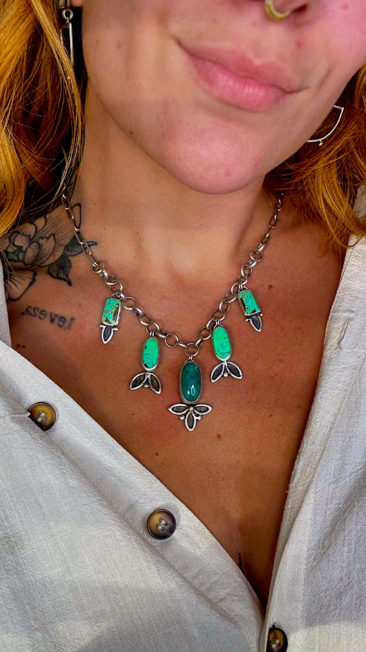 Patricia - Charm Necklace - Turquoise and Variscite