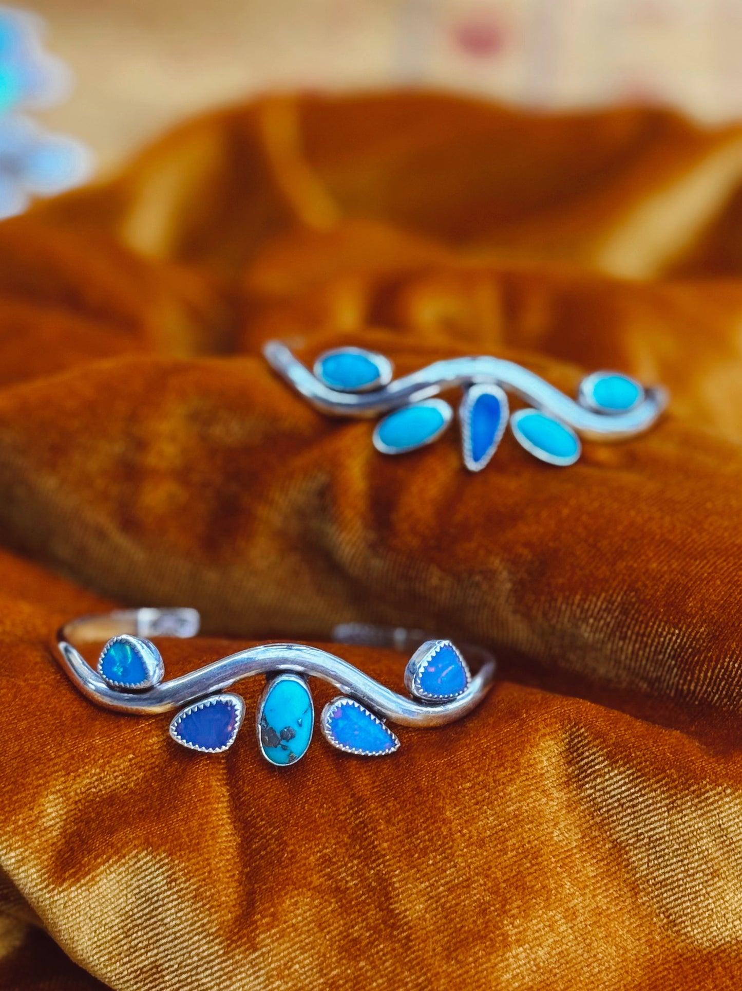 Serena Cuffs - Boulder Opal&Turquoise