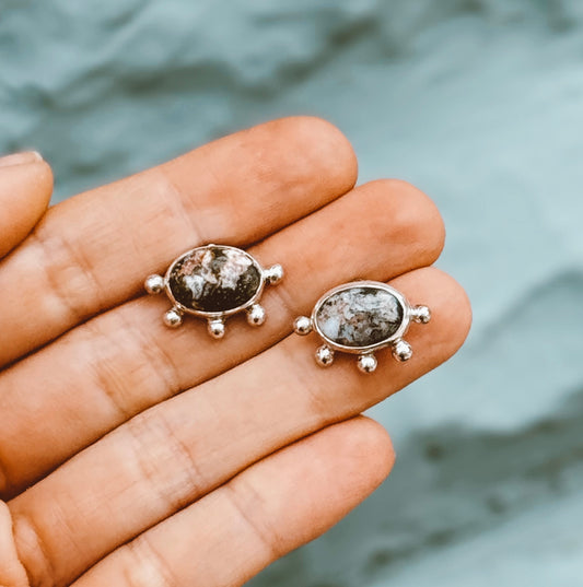 Pretty Lil Baby Studs - Ocean Jasper