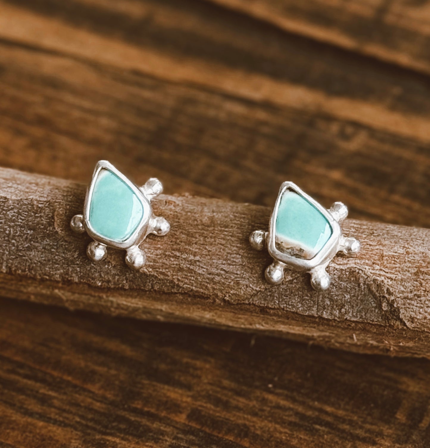 Pretty Lil Baby Studs - Hubei Turquoise