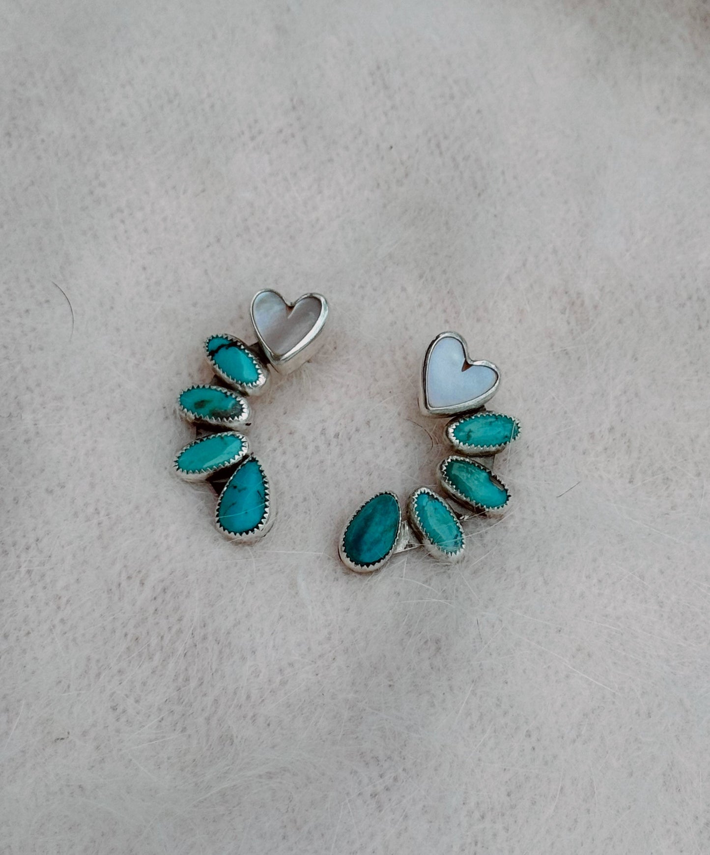 Angel Earrings - Turquoise & Mother of Pearl