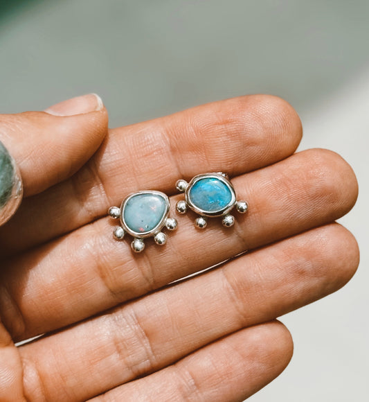 Pretty Lil Baby Studs - Australian Opal
