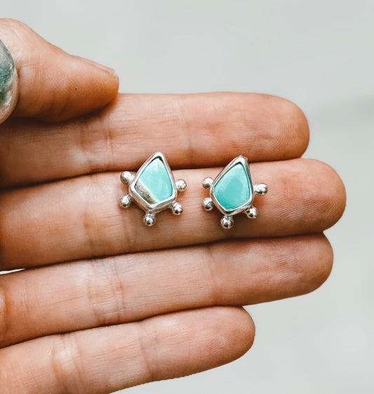 Pretty Lil Baby Studs - Hubei Turquoise