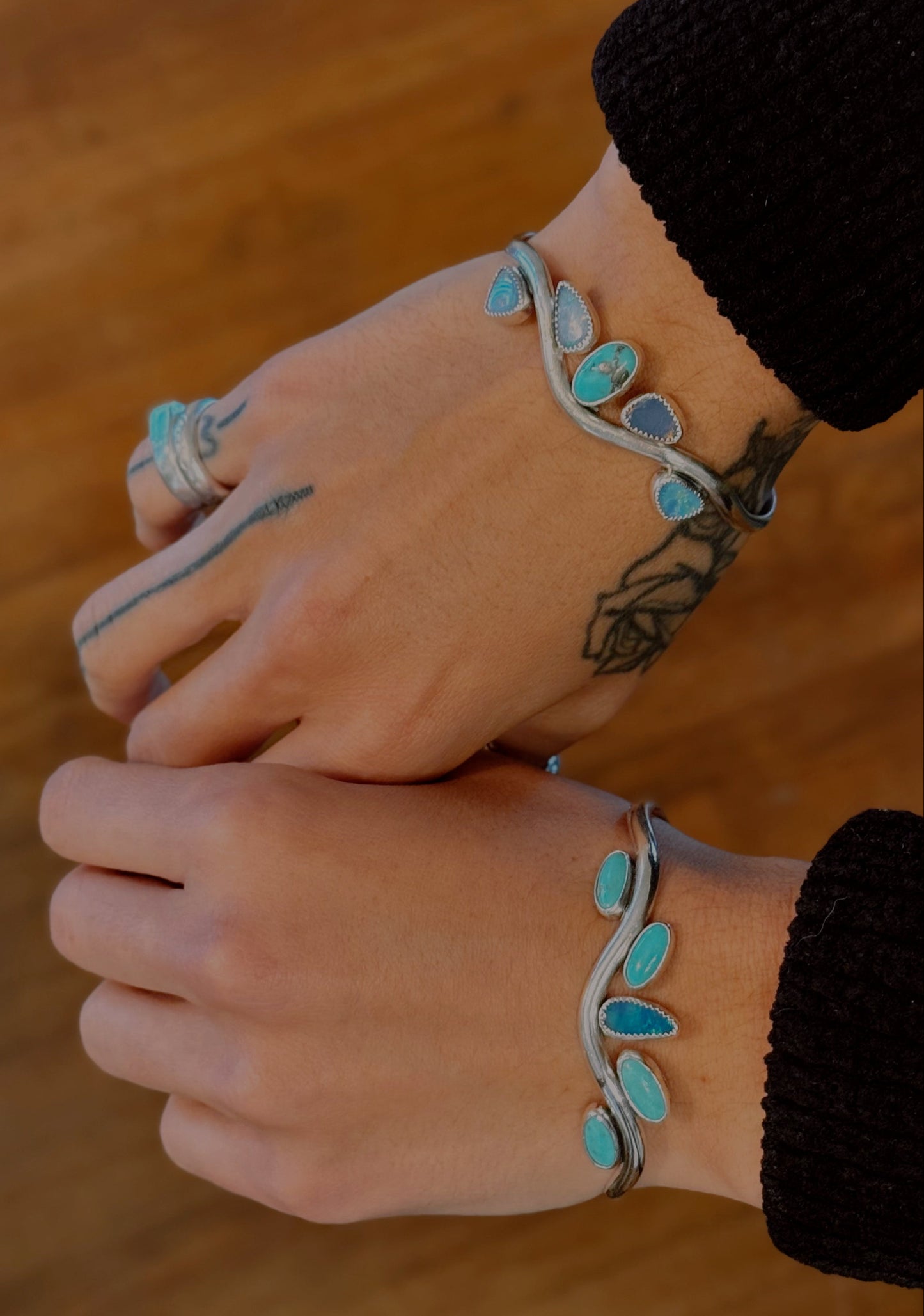 Serena Cuffs - Boulder Opal&Turquoise
