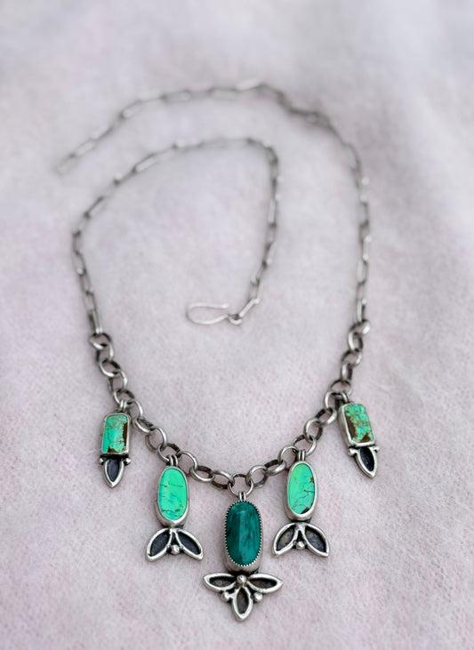 Patricia - Charm Necklace - Turquoise and Variscite