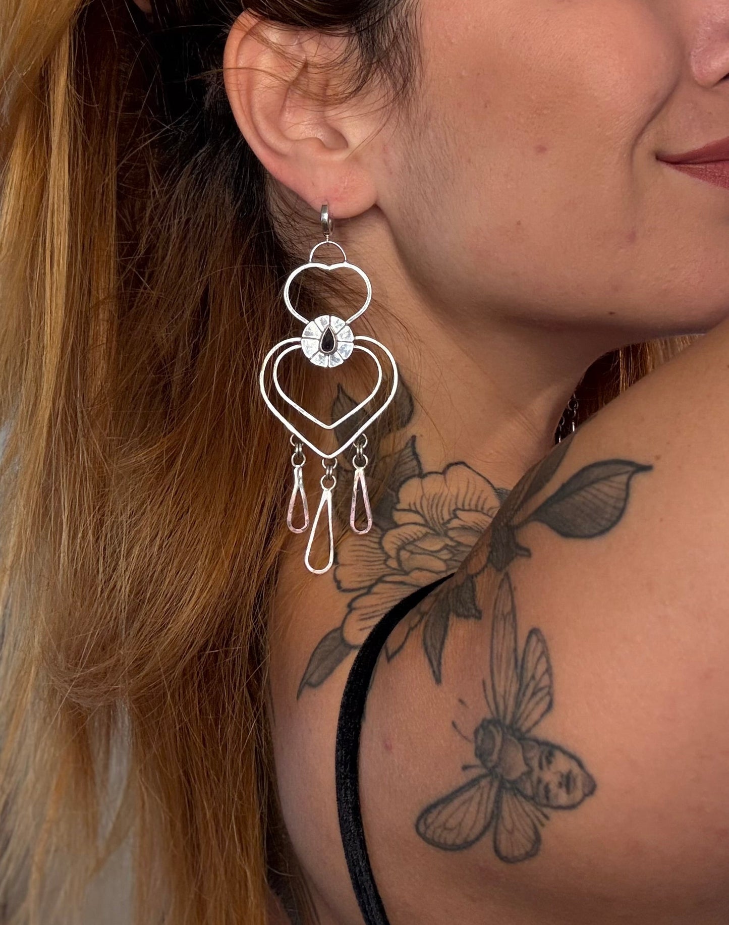 Rachel Earrings - Garnet